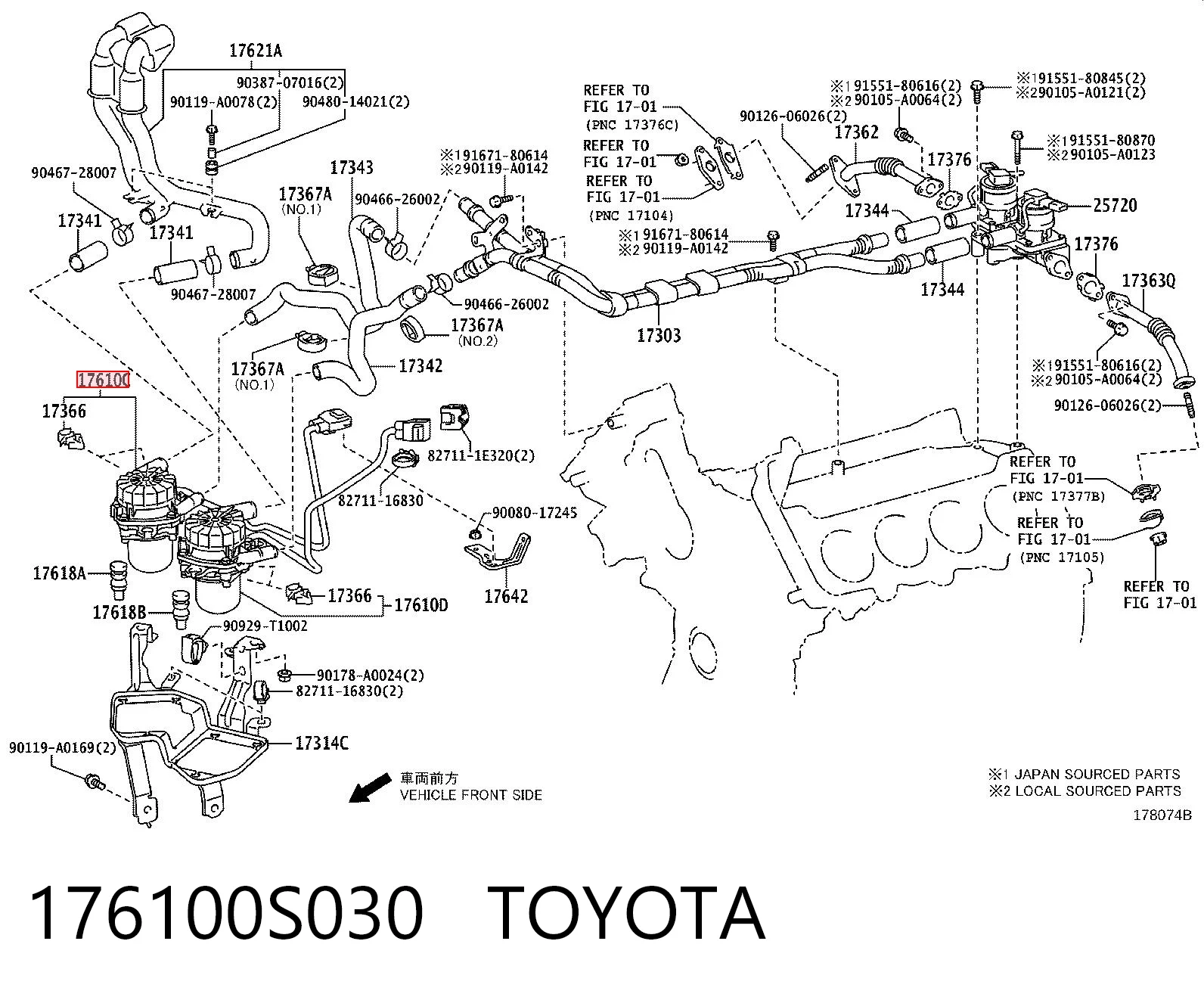 176100S030 Toyota Насос воздушный