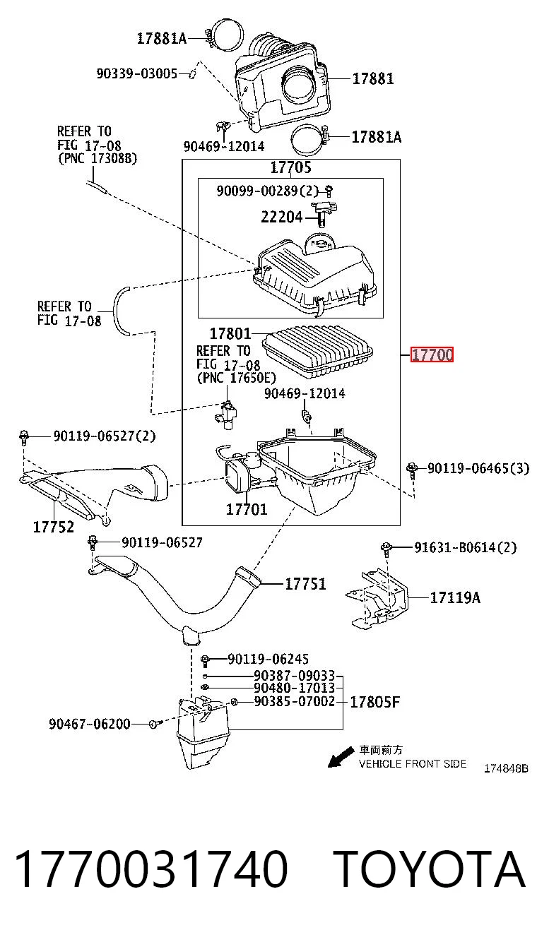 Коробка фильтра на Lexus ES 350 GSV40