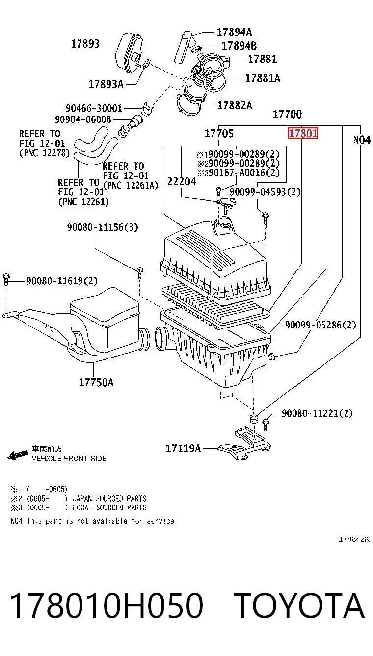 178010H050 Toyota Воздушный фильтр двигателя