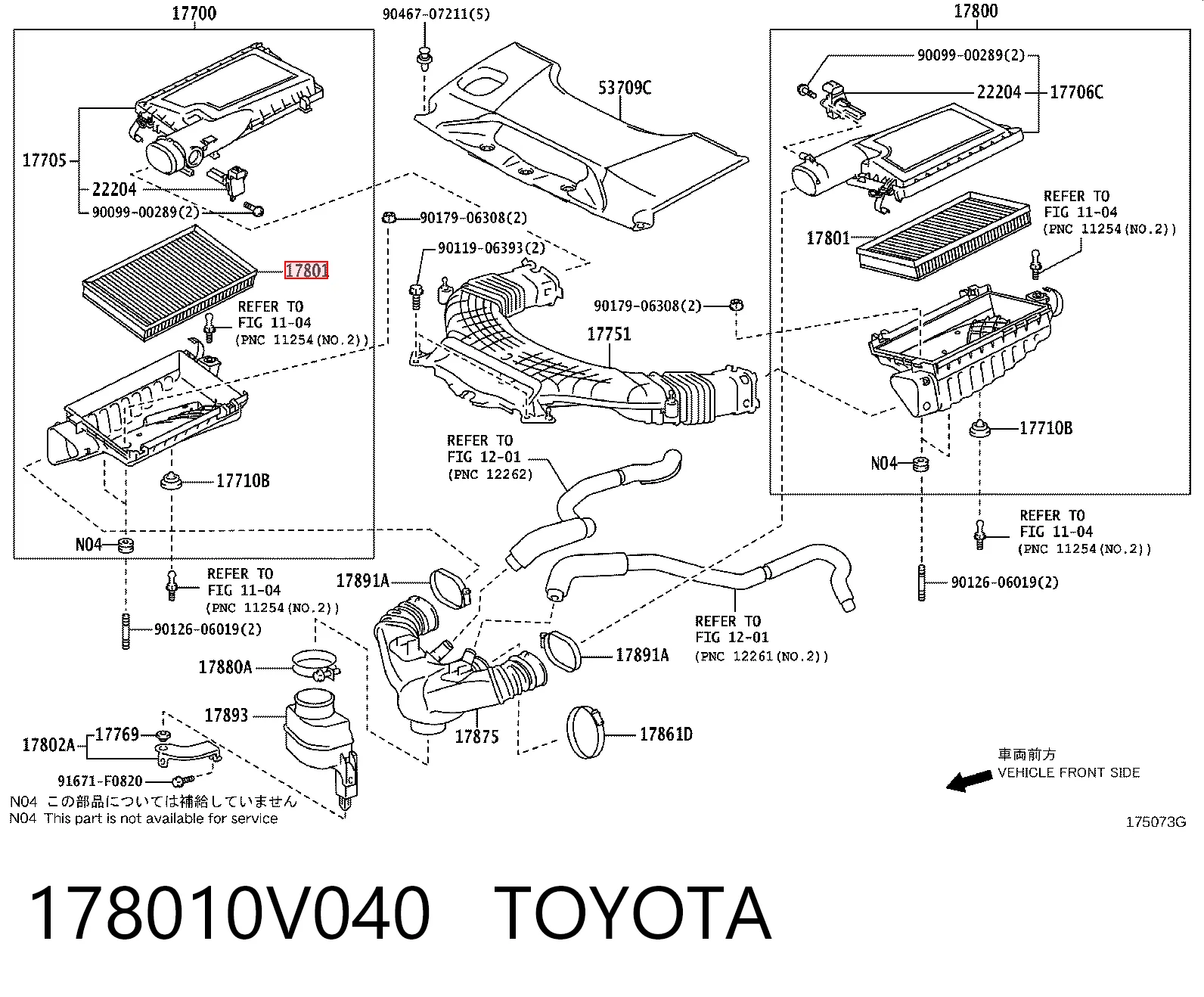 178010V040 Toyota Воздушный фильтр двигателя