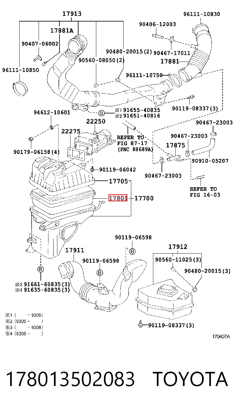 178013502083 Toyota Воздушный фильтр двигателя