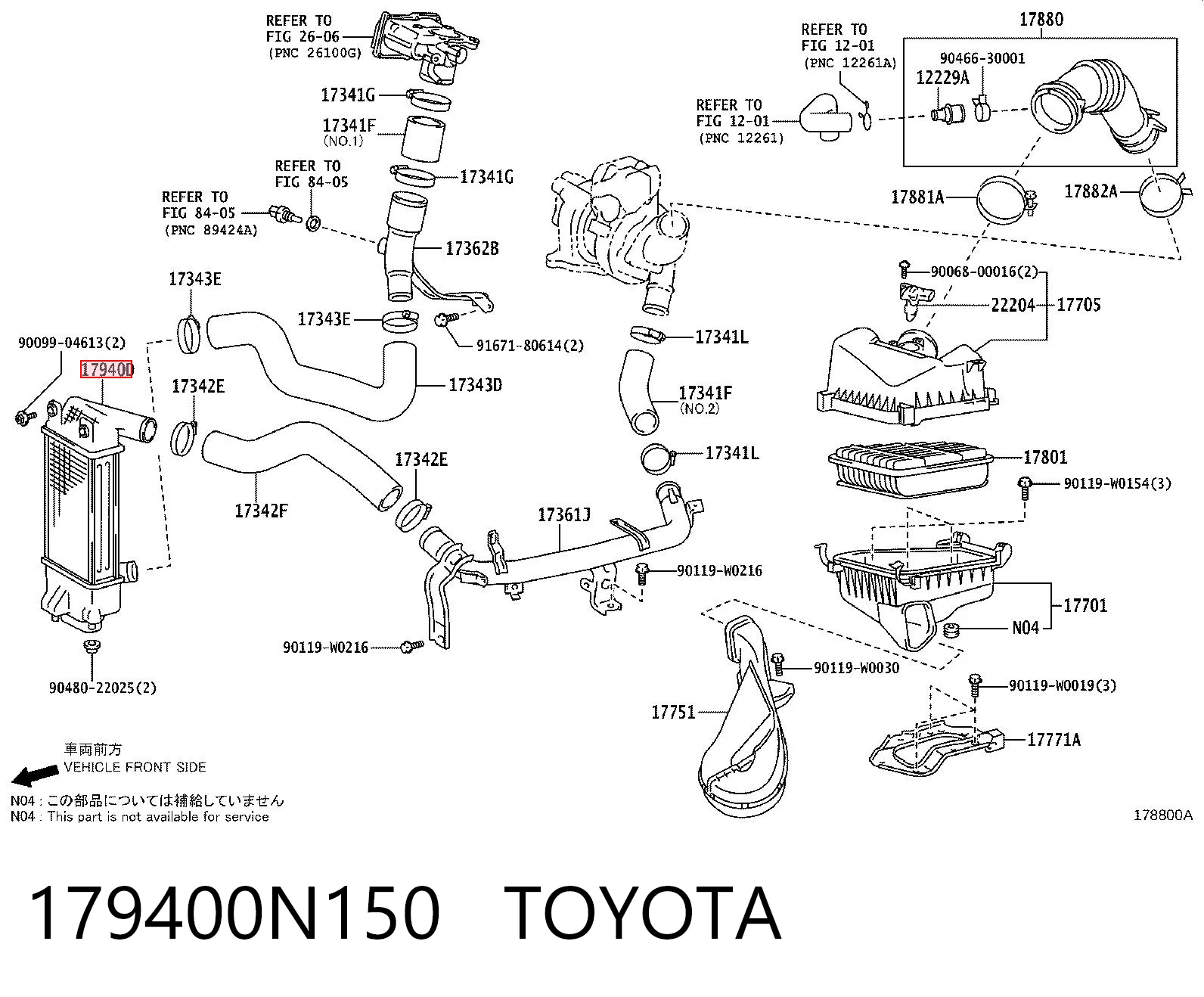 Система охлаждения наддувочного воздуха Toyota Corolla седан (E18) (2013 - 2021) цена, от 120.72 USD