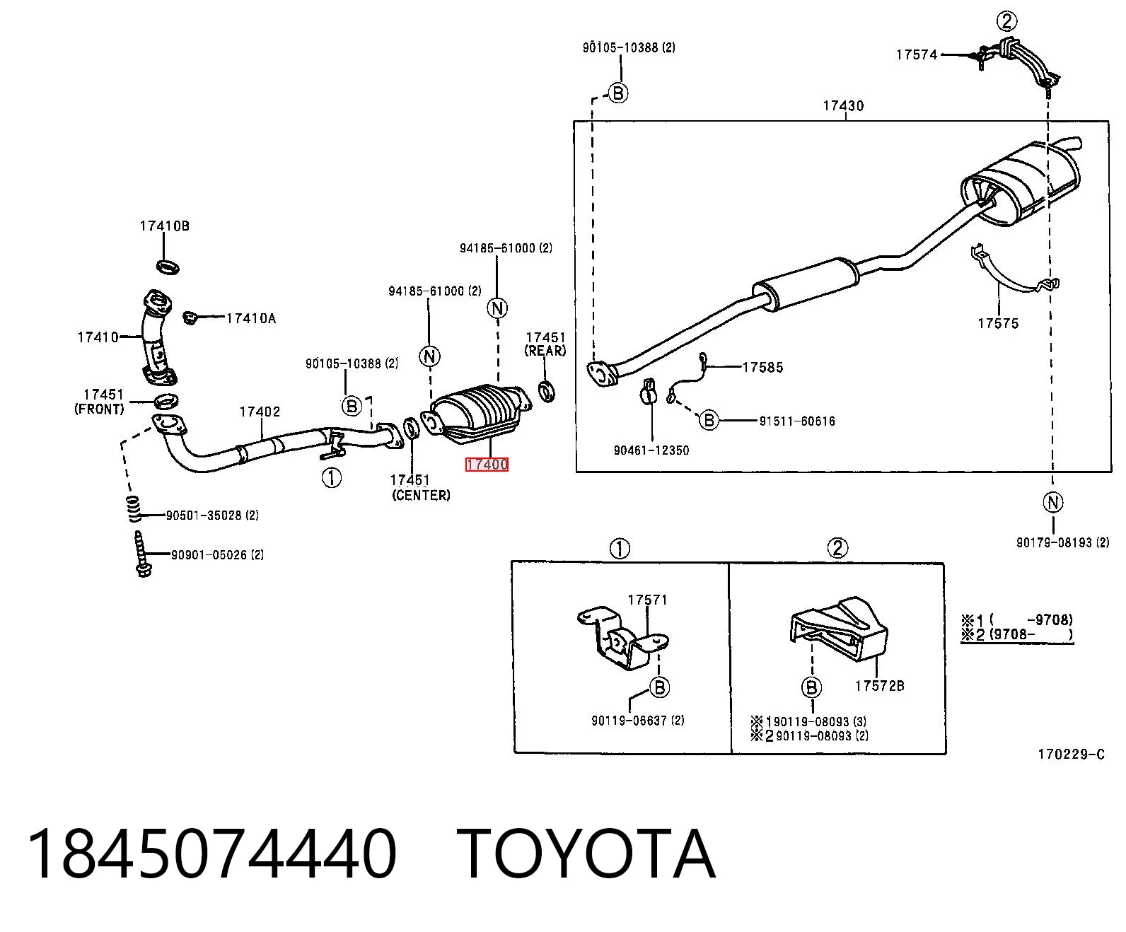 Конвертор - катализатор Toyota Picnic XM1