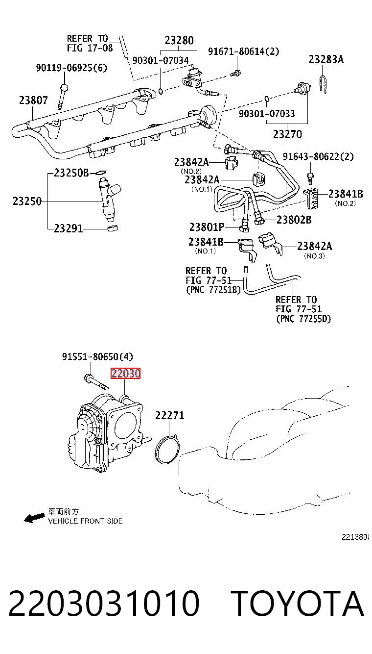 2203031010 Toyota Дроссельная заслонка