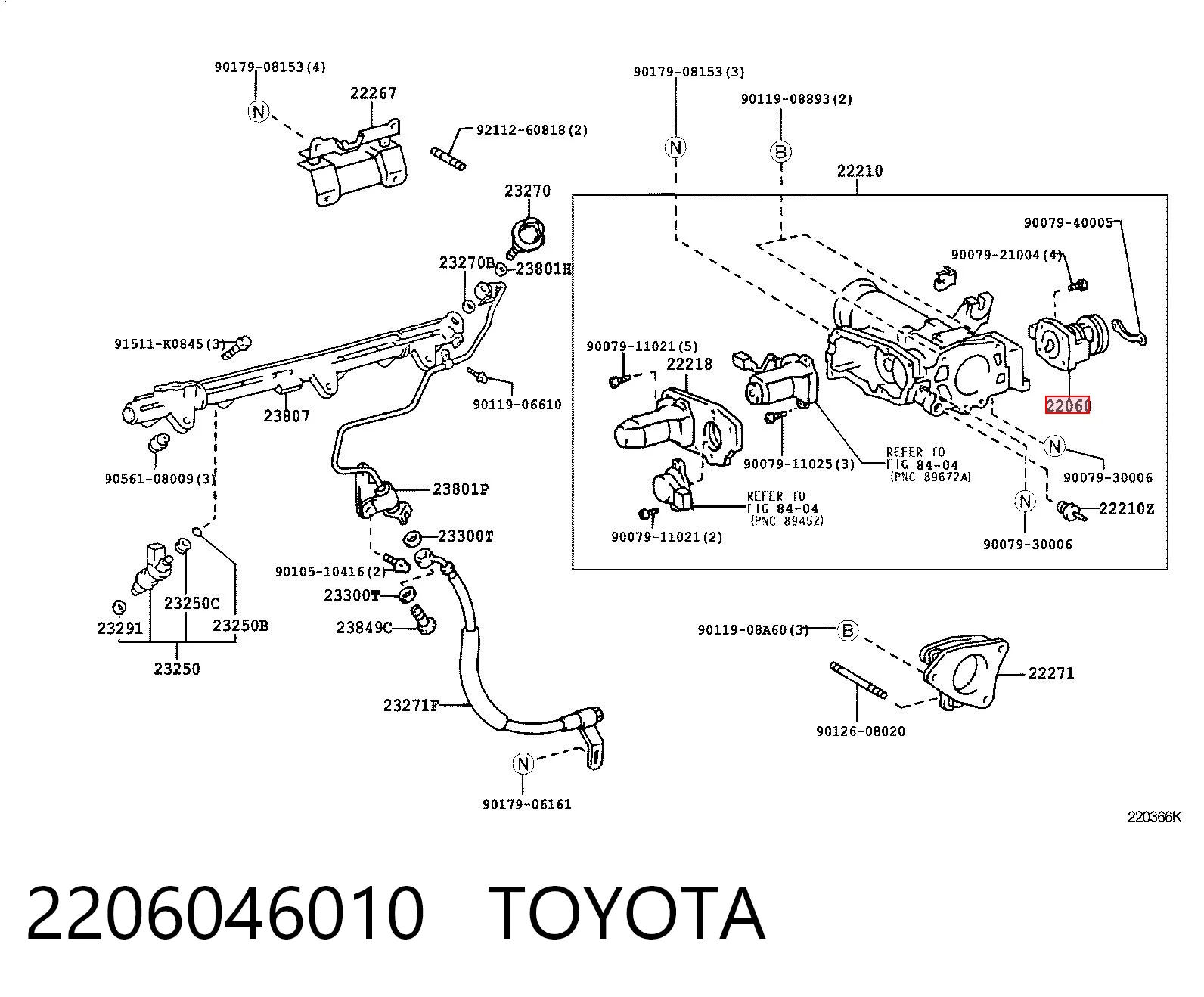 2206046010 Toyota Датчик положения дроссельной заслонки