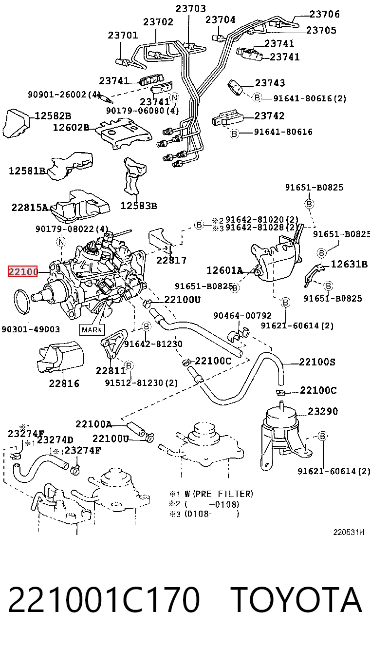 221001C170 Toyota Насос топливный высокого давления (ТНВД)
