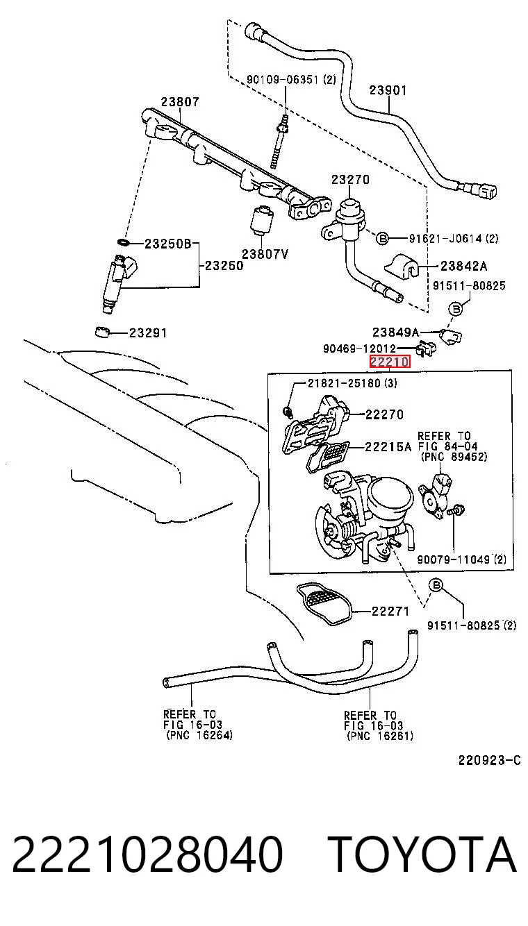 2221028040 Toyota Дроссельная заслонка