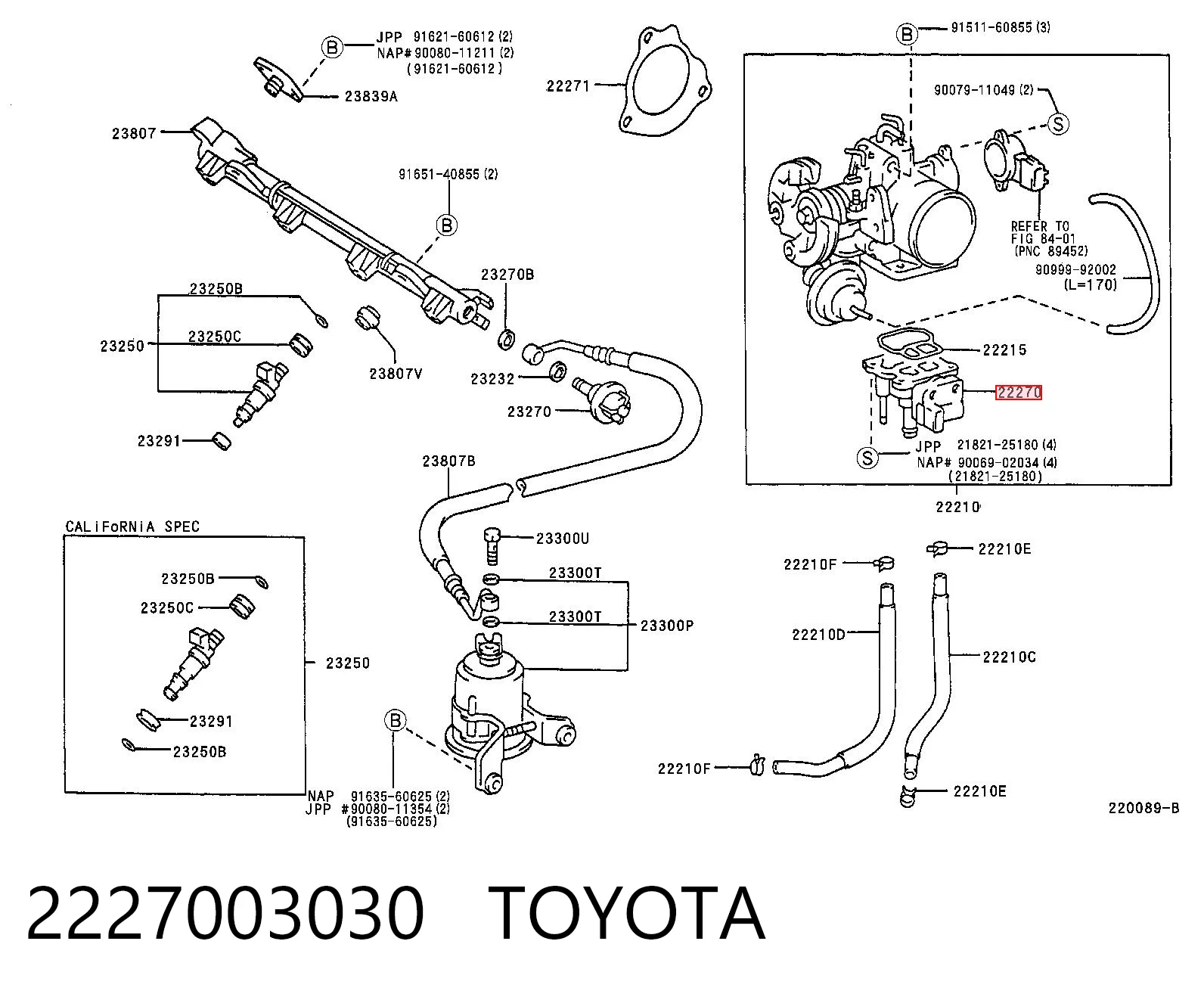 2227003030 Toyota Датчик холостого хода