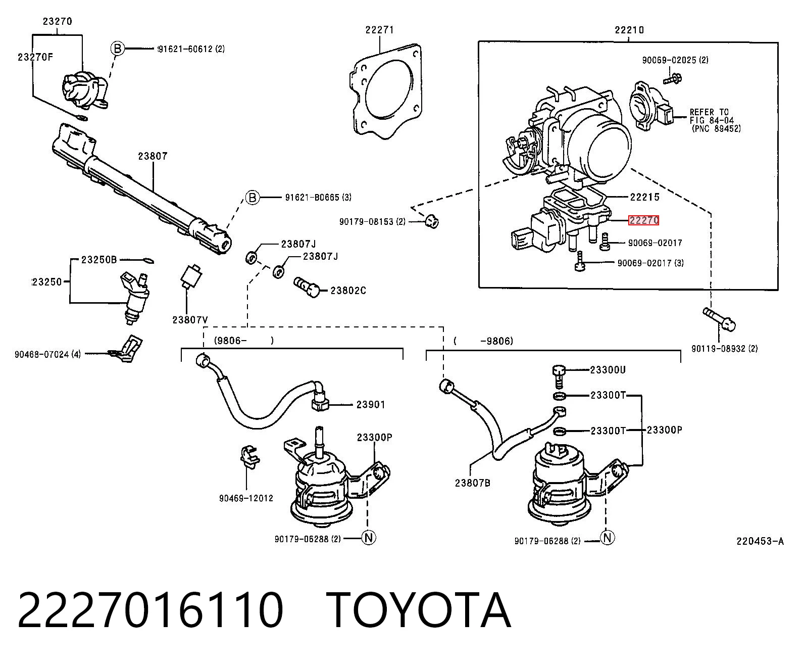 2227016110 Toyota Датчик холостого хода