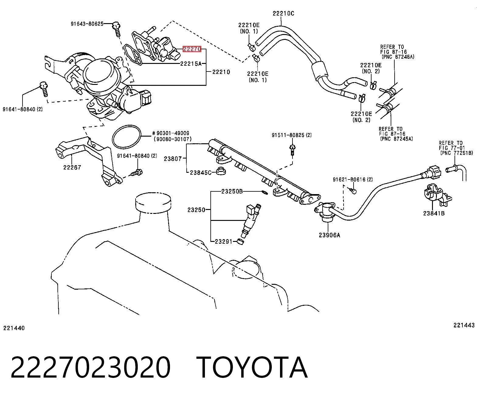 2227023020 Toyota Датчик холостого хода