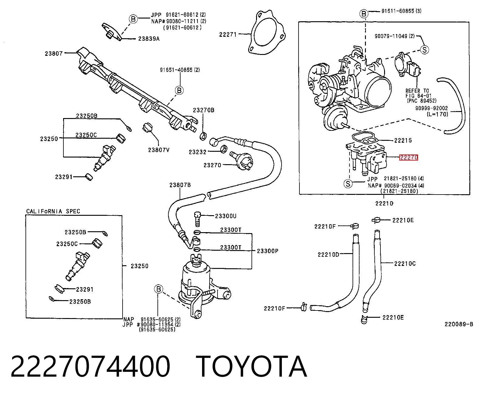 2227074400 Toyota Датчик холостого хода
