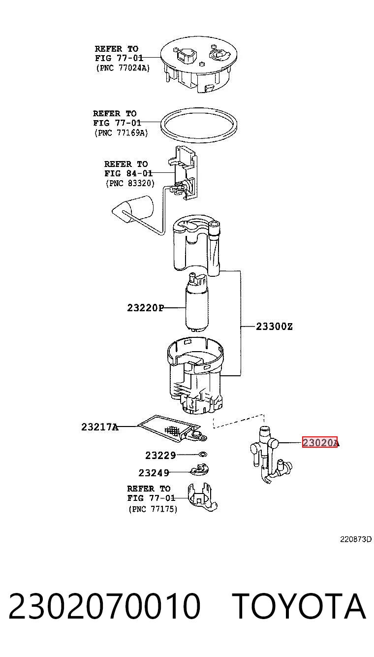 2302070010 Toyota Регулятор давления в топливной рейке