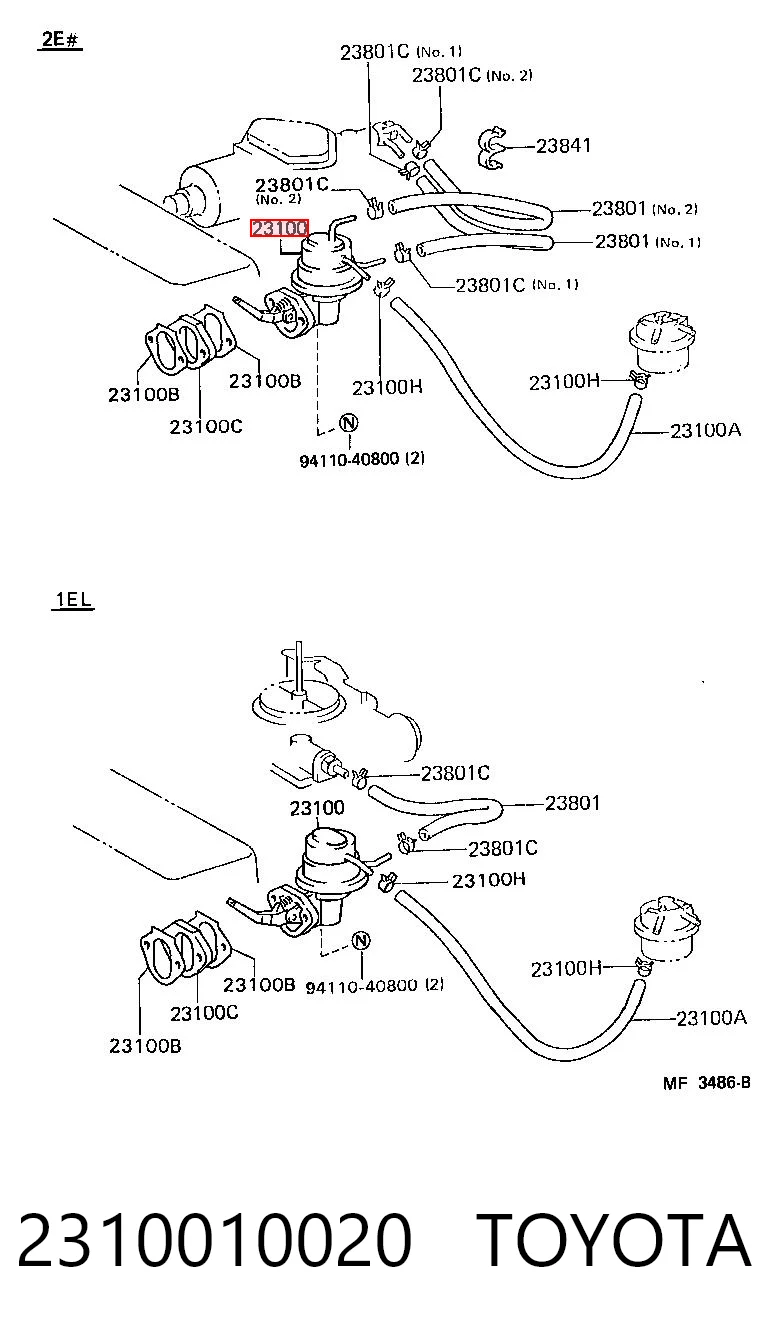 2310010020 Toyota Топливный насос, механический