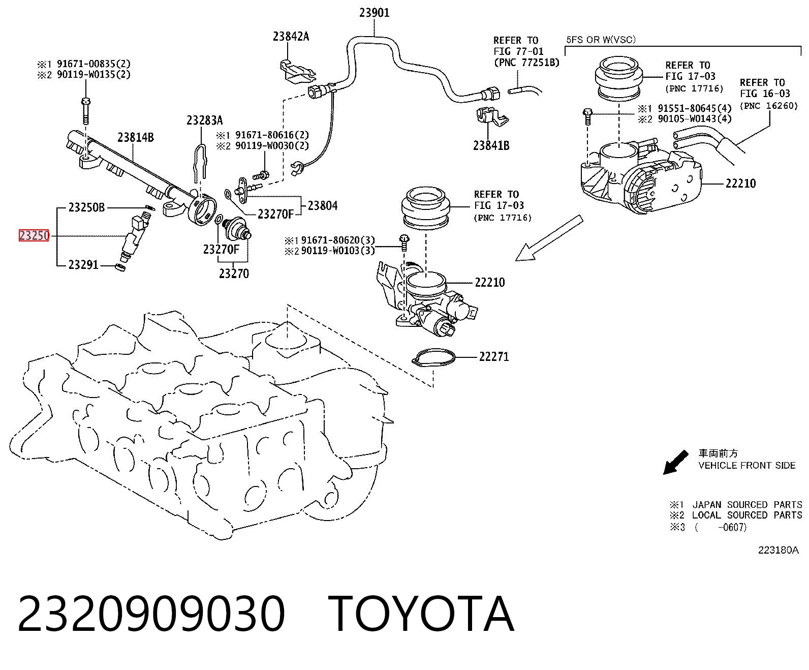 2320909030 Toyota Топливные форсунки