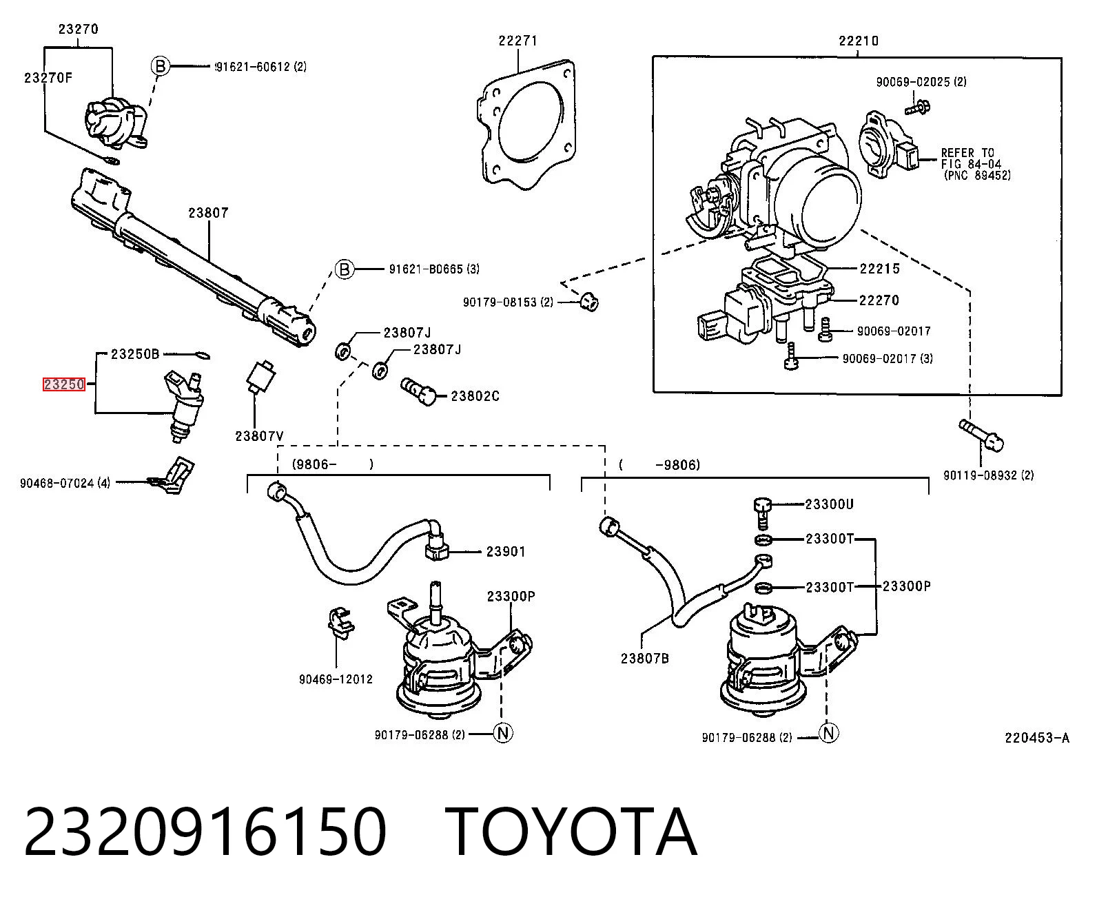2320916150 Toyota Топливные форсунки