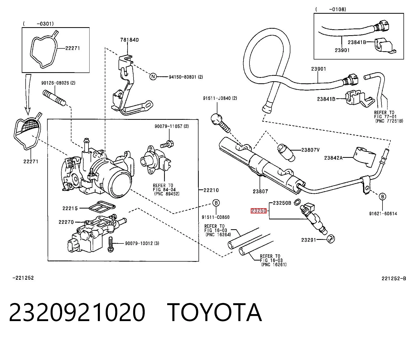 2320921020 Toyota Топливные форсунки