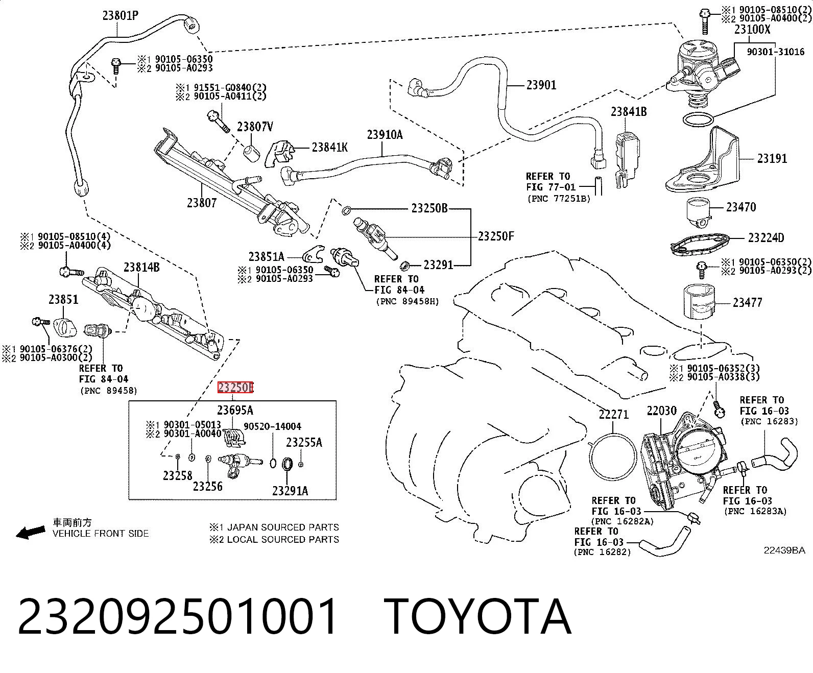 232092501001 Toyota Топливные форсунки