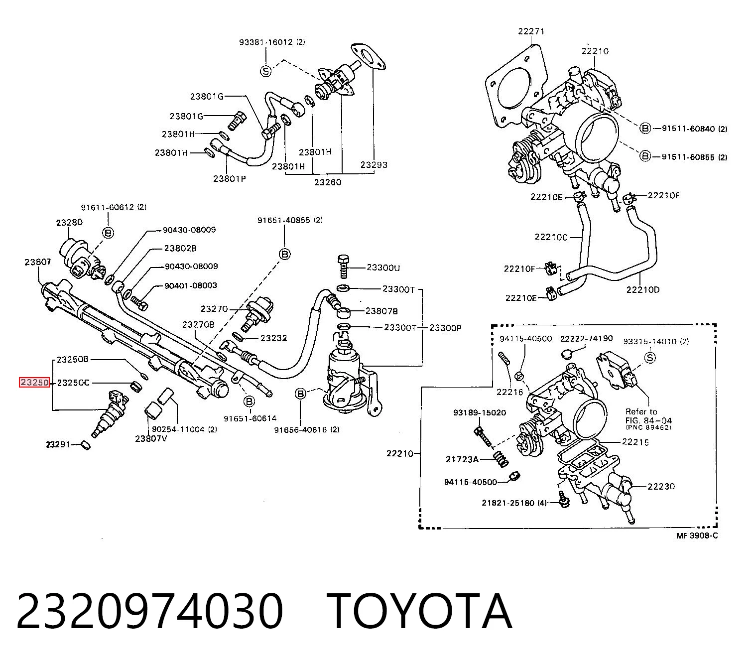 2320974030 Toyota Топливные форсунки