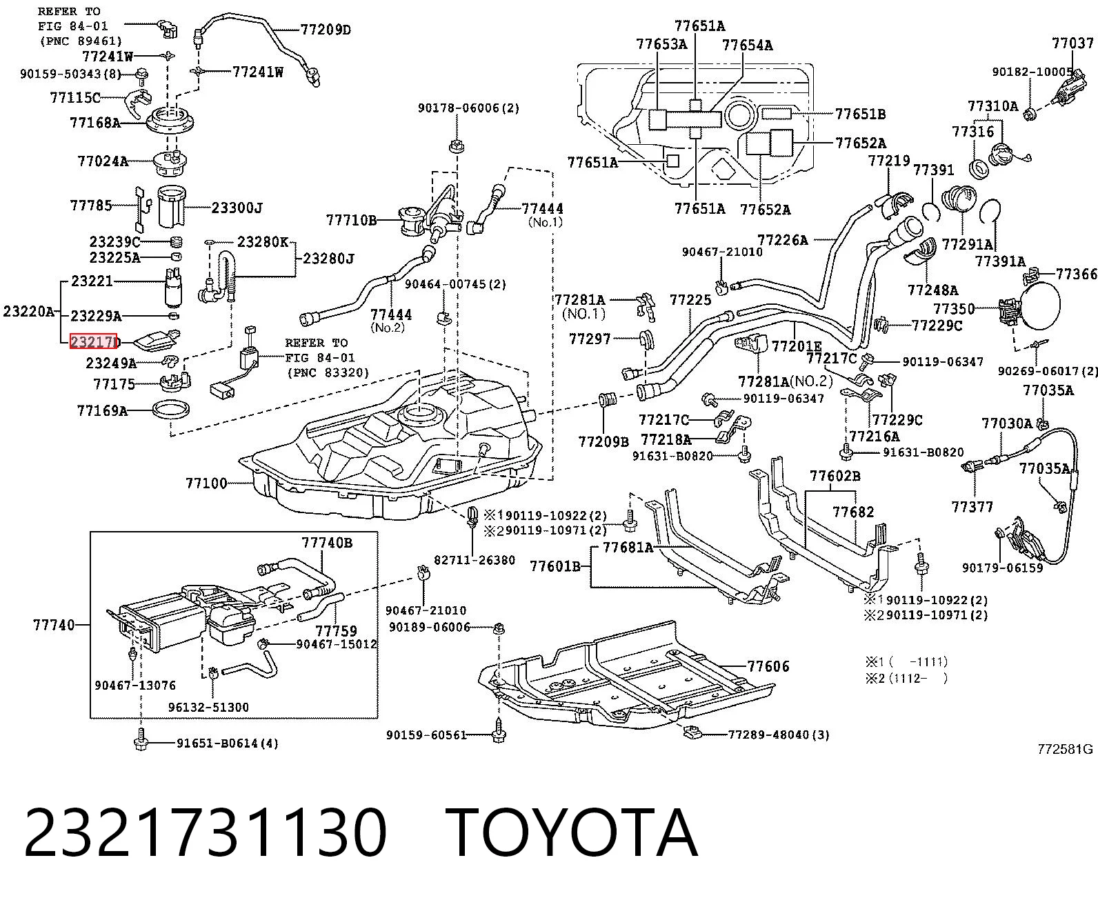 Фильтр топлива на Toyota Highlander II U4