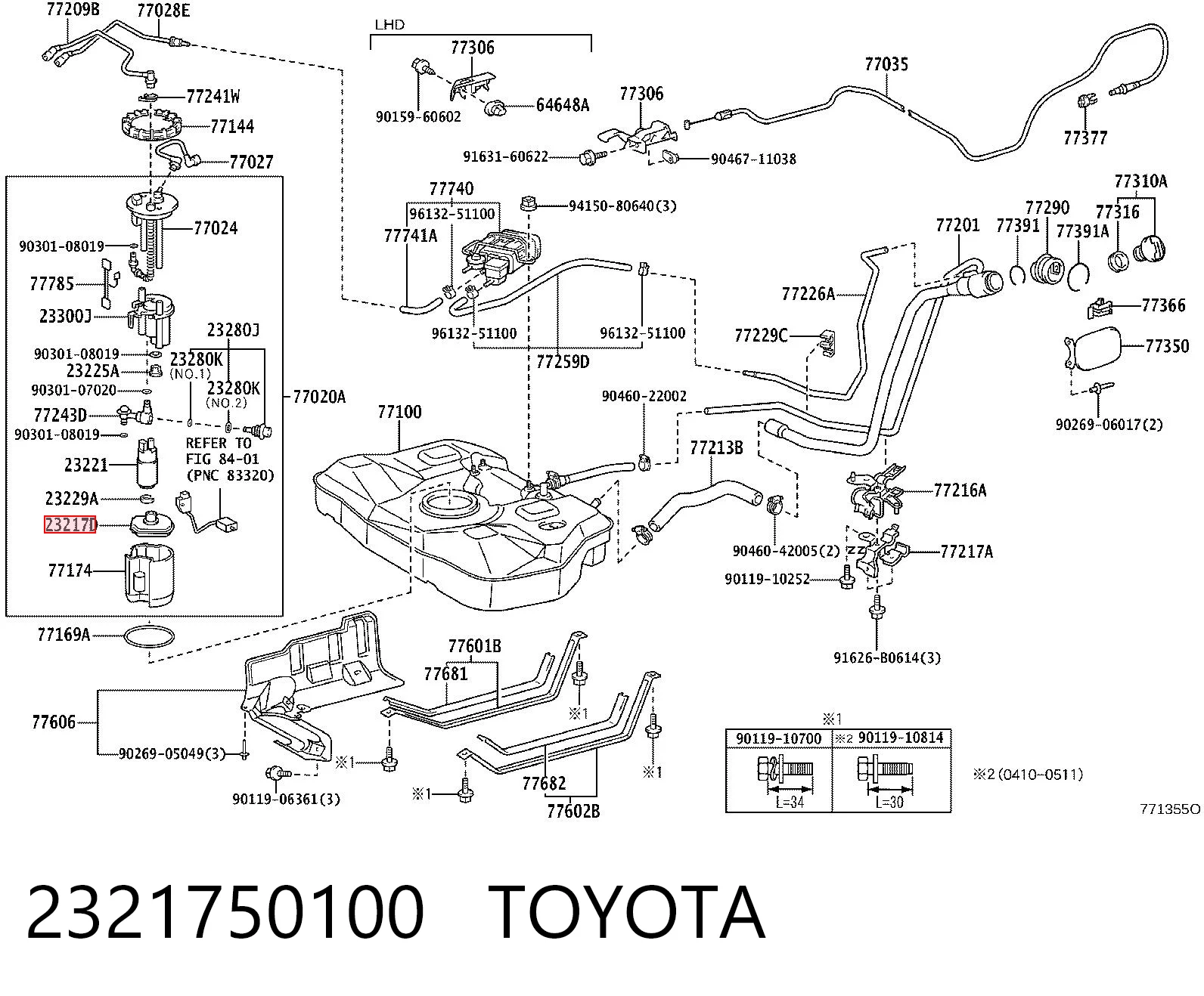 2321750100 Toyota Фильтр-сетка бензонасоса