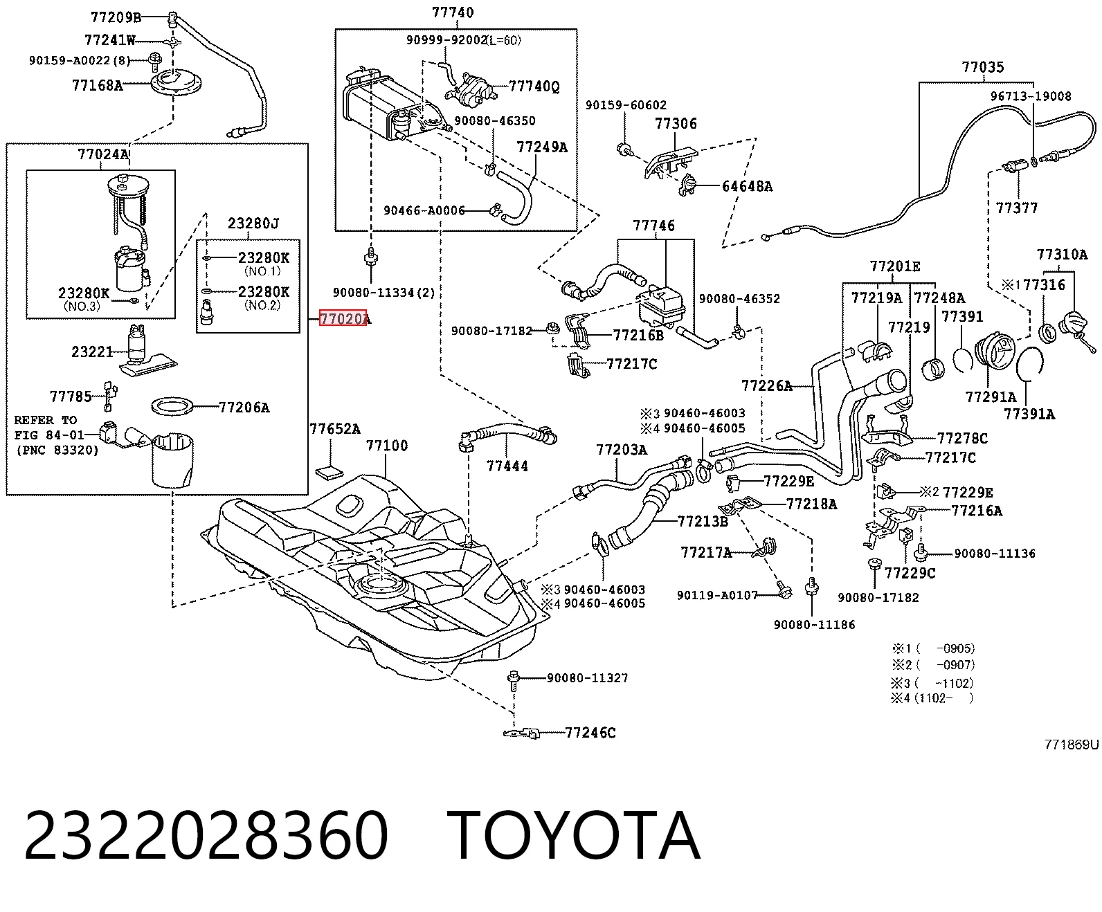 2322028360 Toyota Элемент турбинка топливного насоса