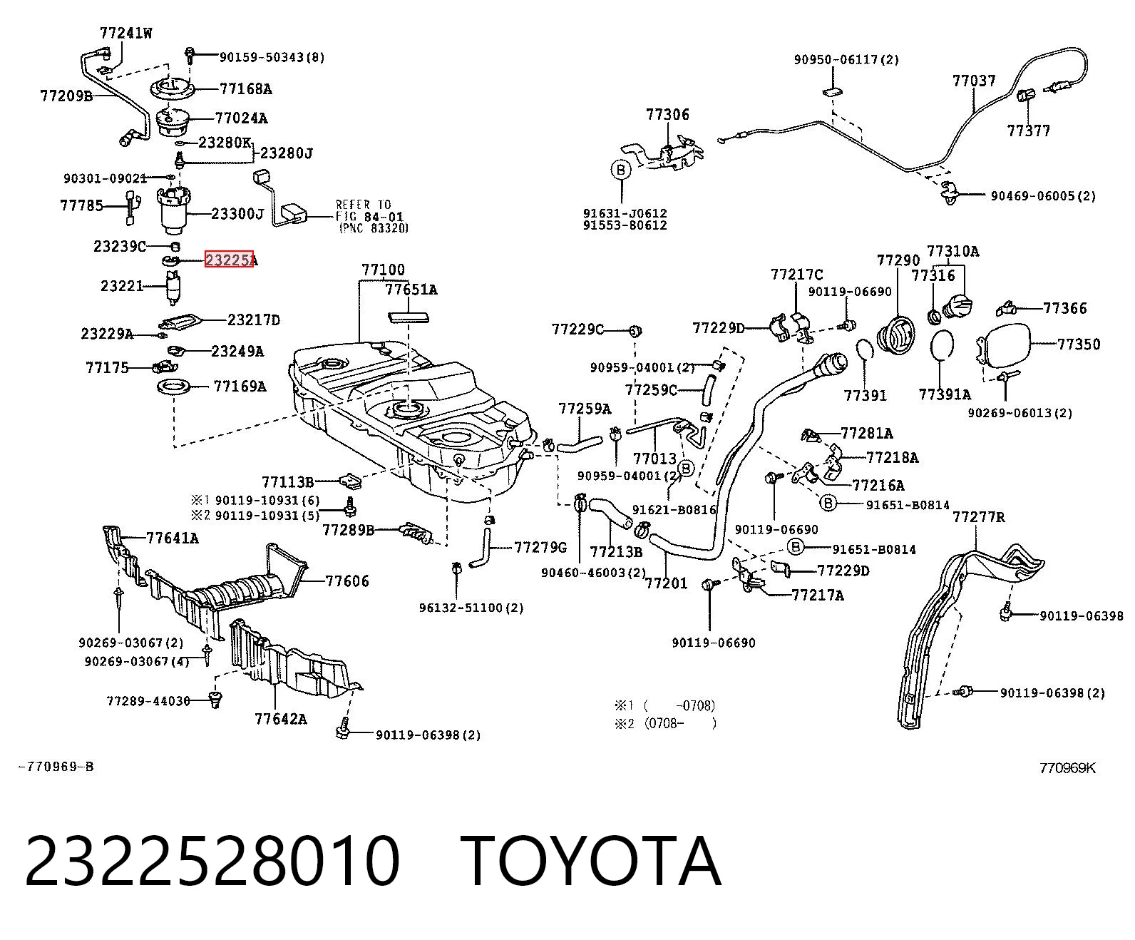 2322528010 Toyota Прокладка датчика уровня топлива / топливного насоса (топл.бак)