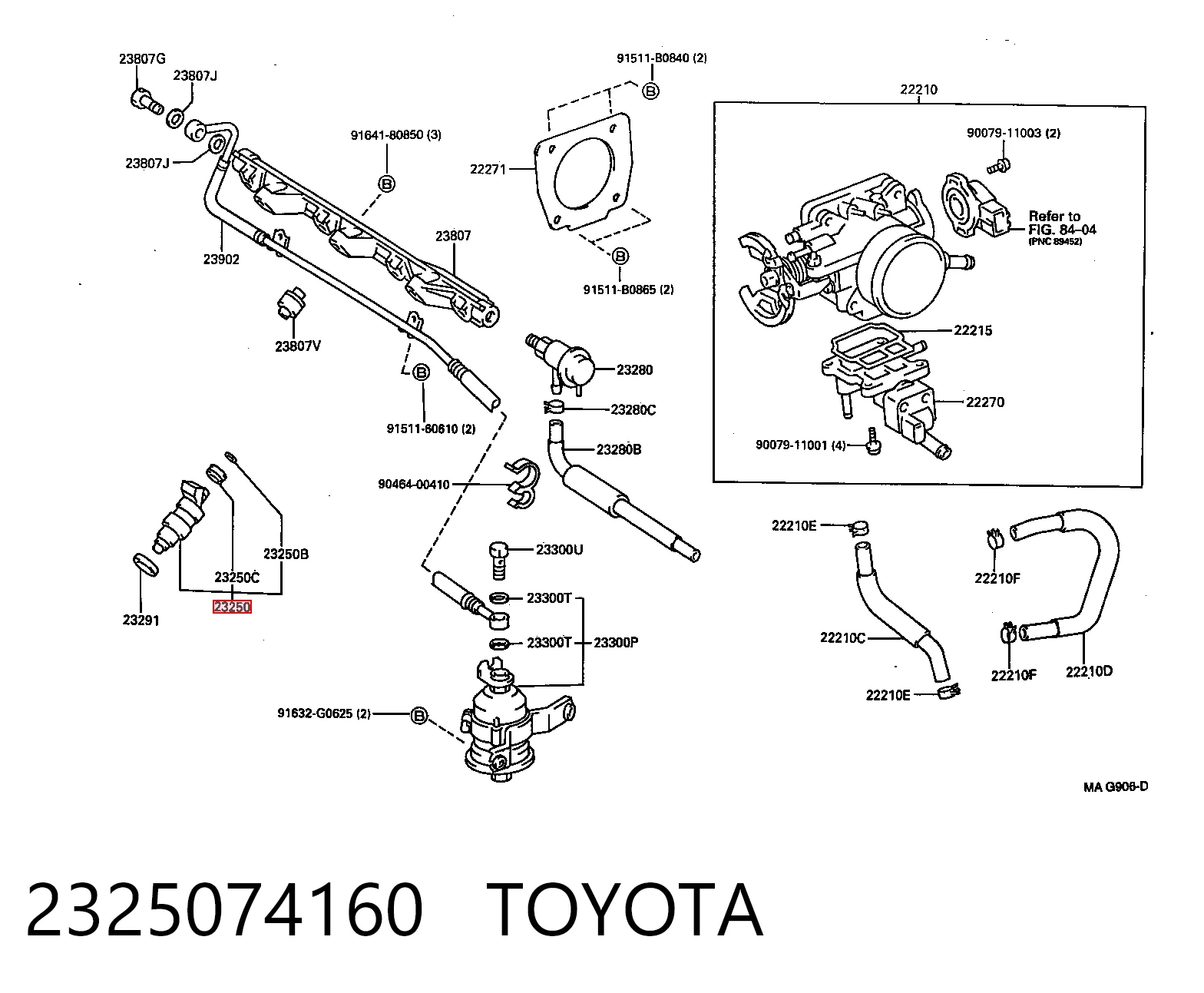 2325074160 Toyota Топливные форсунки