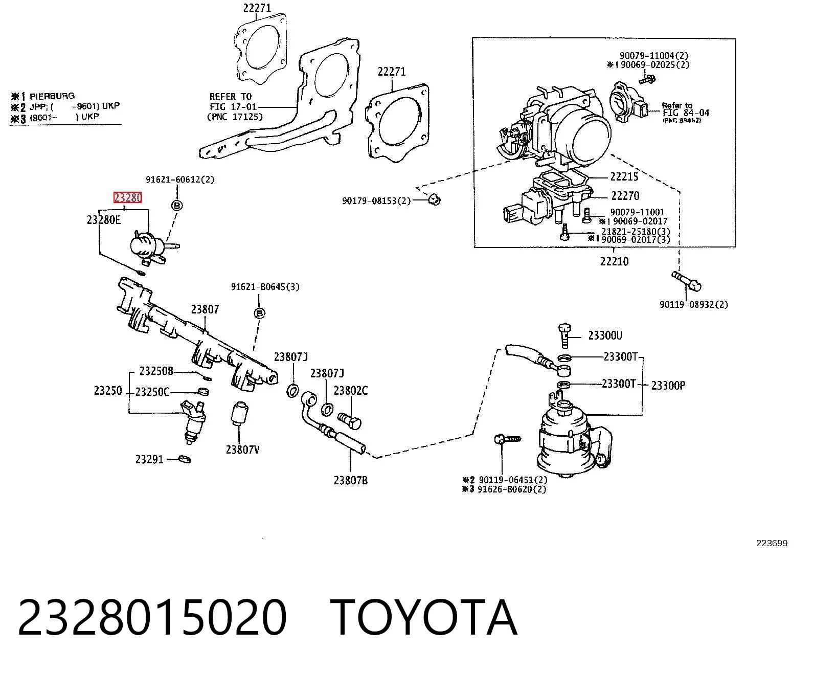 Регулятор давления в топливной рейке на Toyota Corolla  