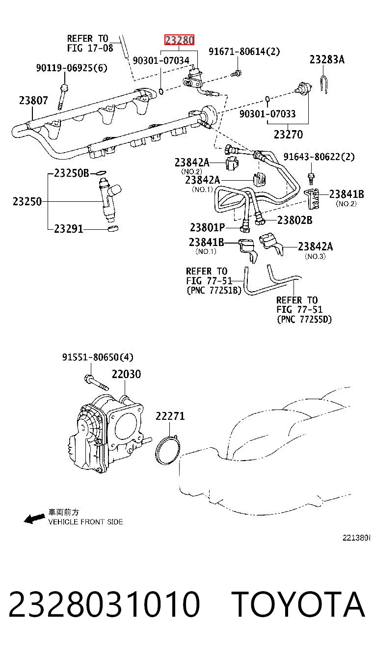Регулятор давления в топливной рейке на Toyota Land Cruiser  J12