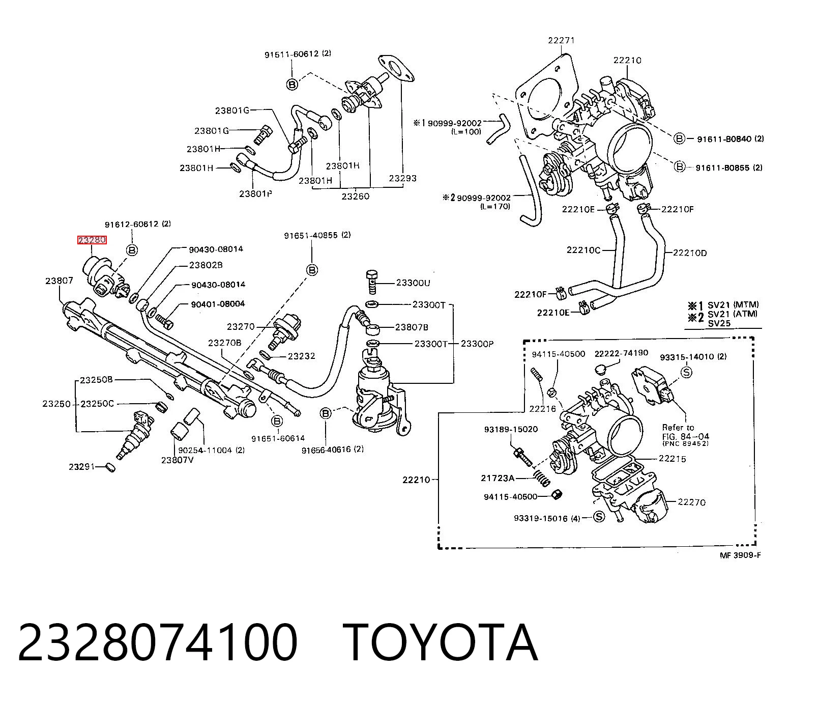 2328074100 Toyota Регулятор давления в топливной рейке