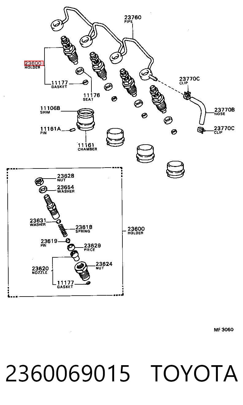 2360069015 Toyota Топливные форсунки