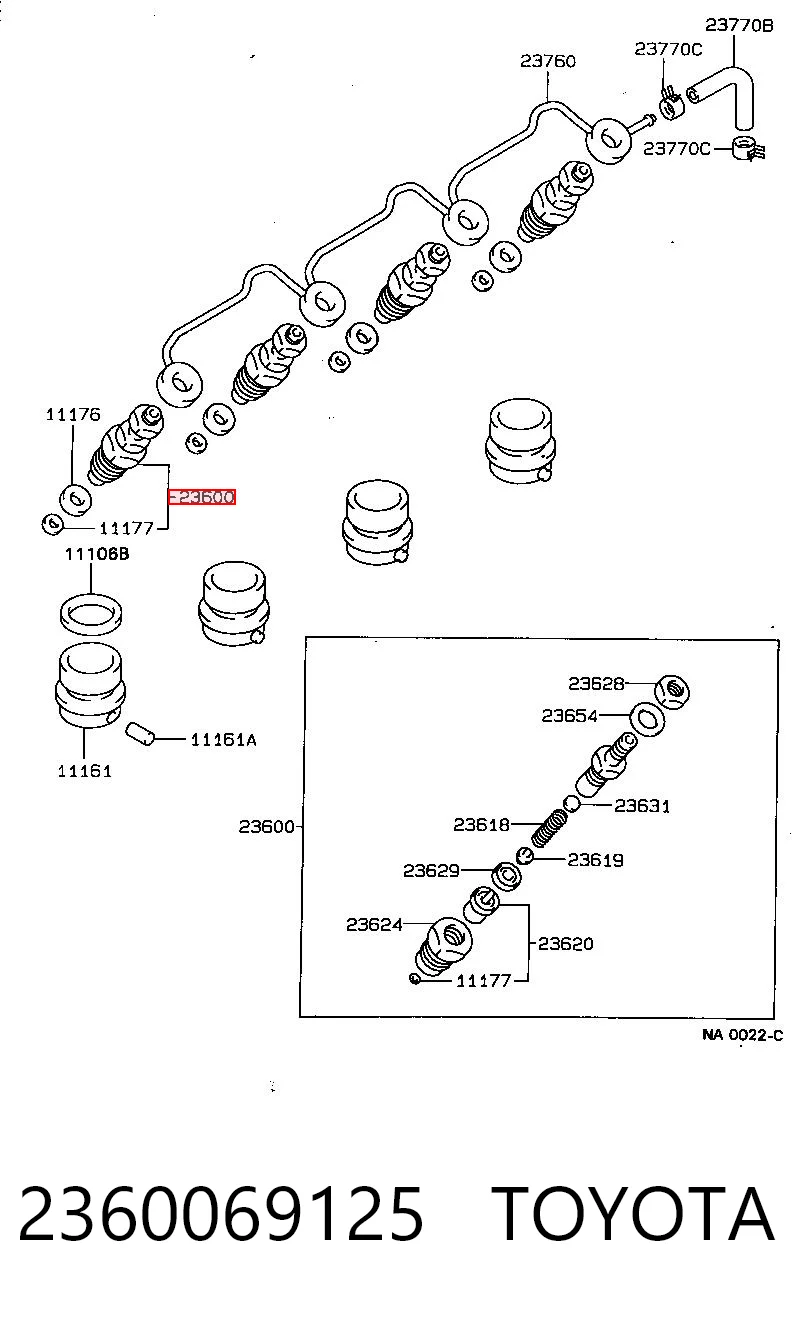 2360069125 Toyota Топливные форсунки
