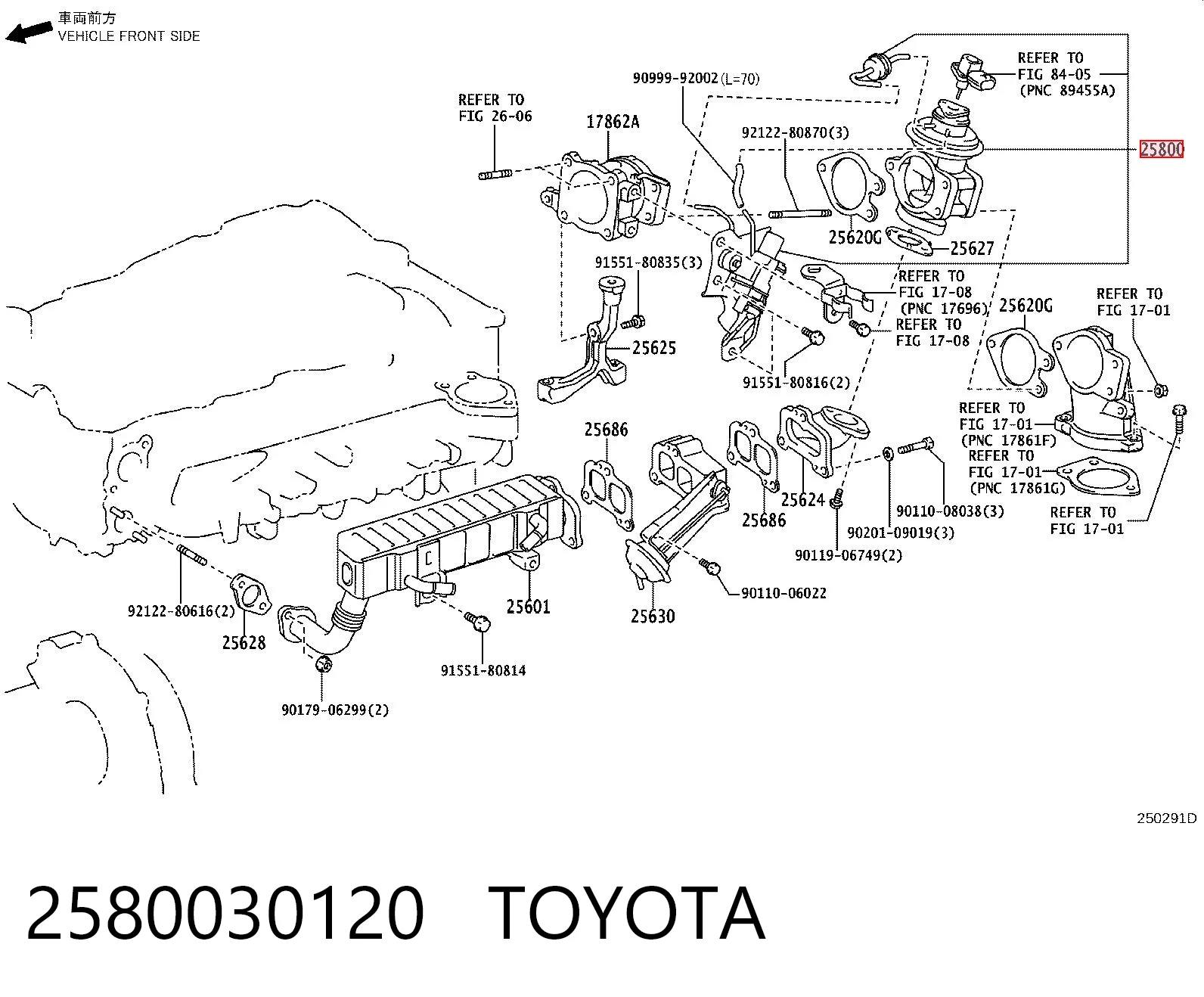 Клапан рециркуляции отработавших газов EGR на Toyota Hilux  KUN25
