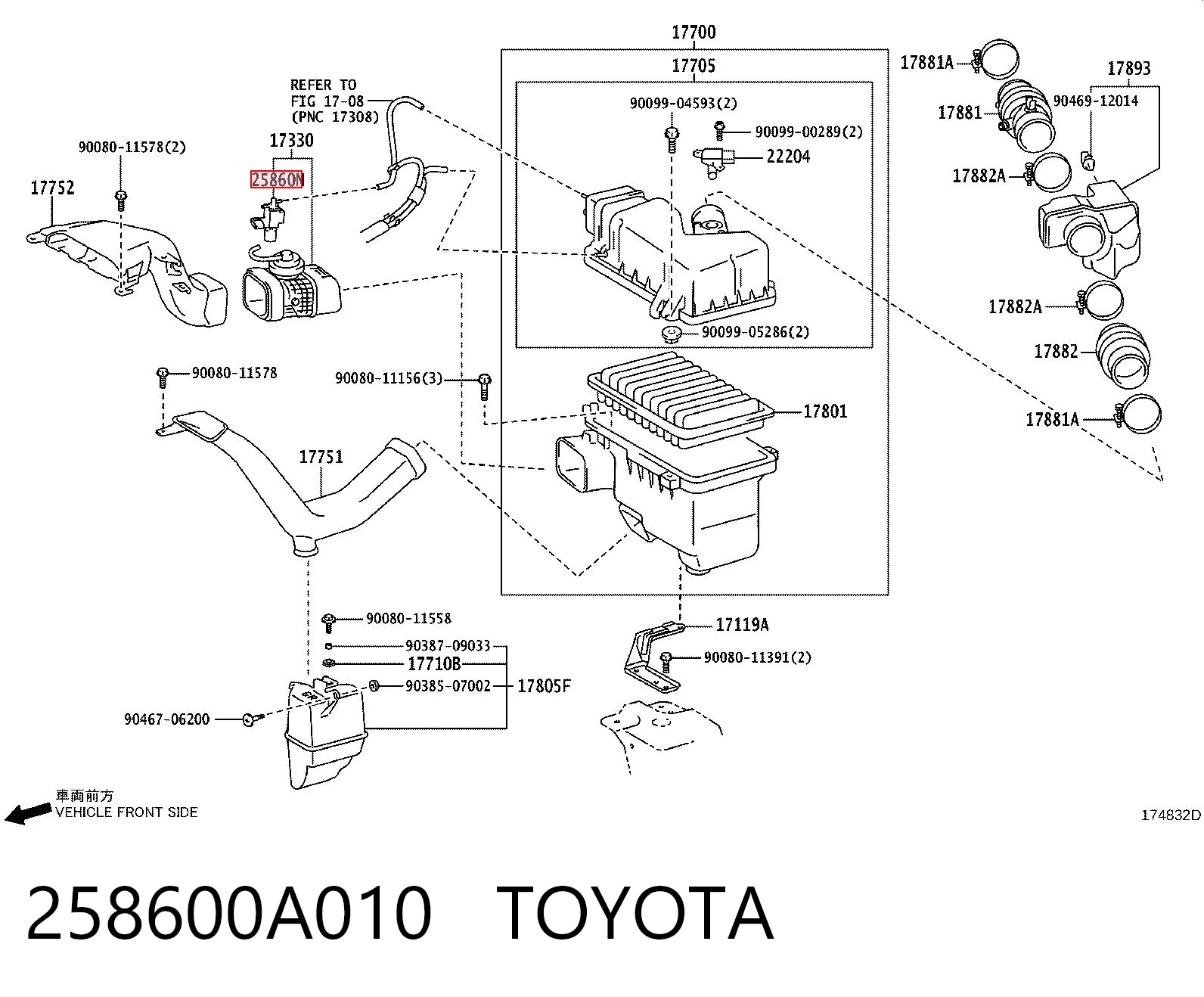 Клапан рециркуляции отработавших газов EGR на Lexus RX 330/350 U3