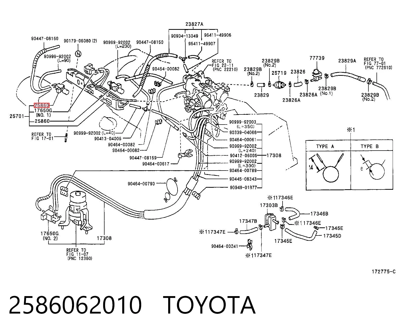 2586062010 Toyota Клапан электропневматический