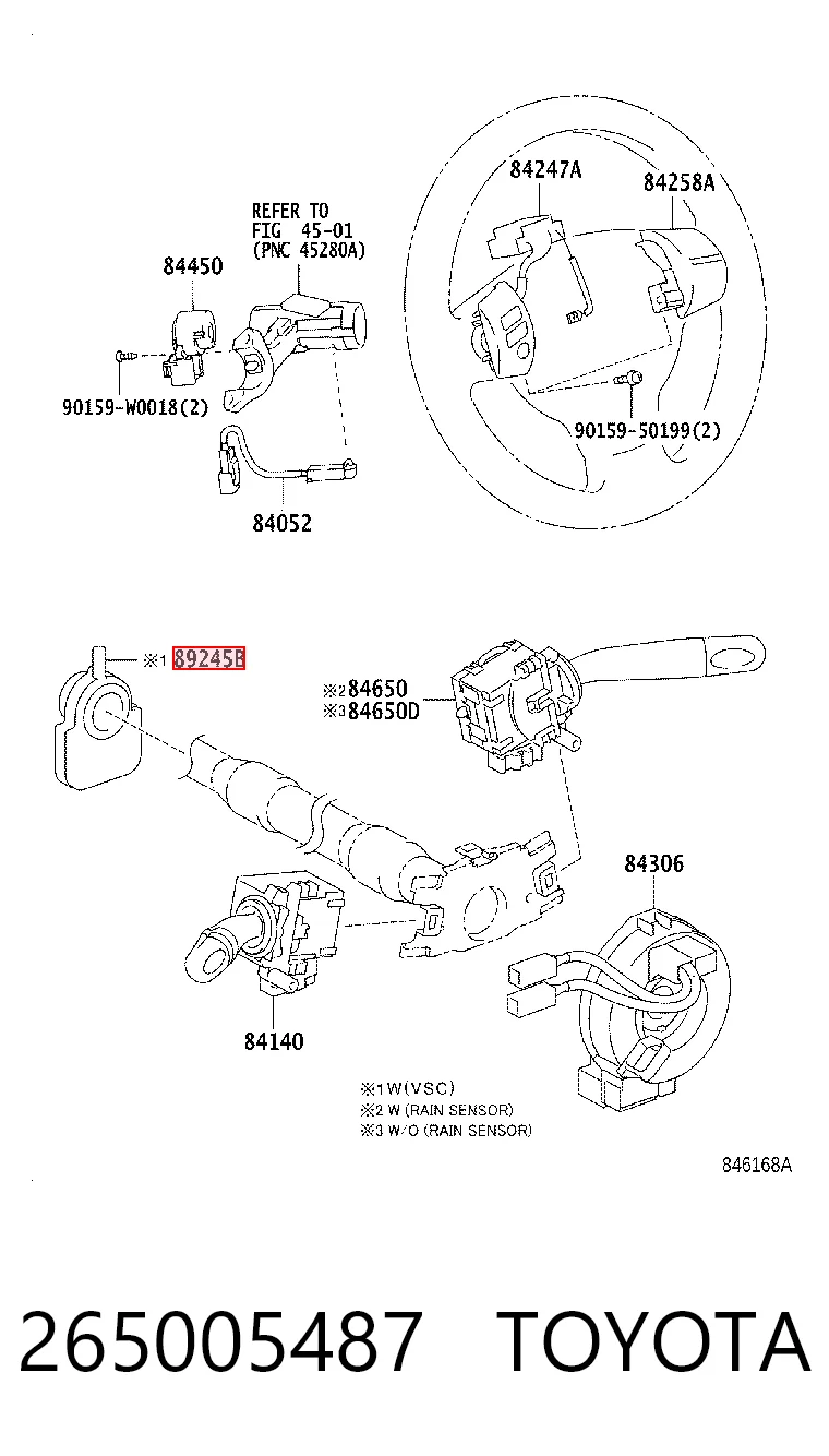 Датчик угла поворота руля на Toyota Corolla  E12