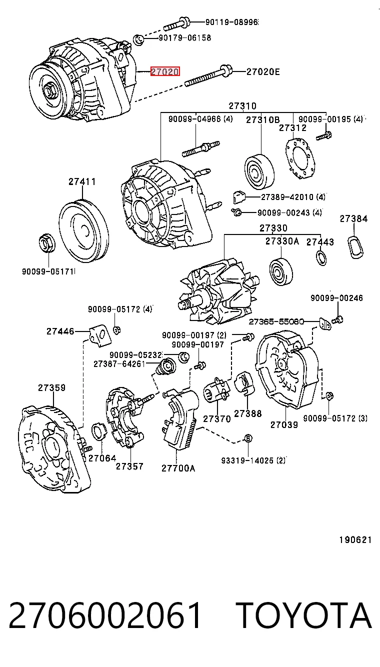 Генератор 2706064190 Daihatsu