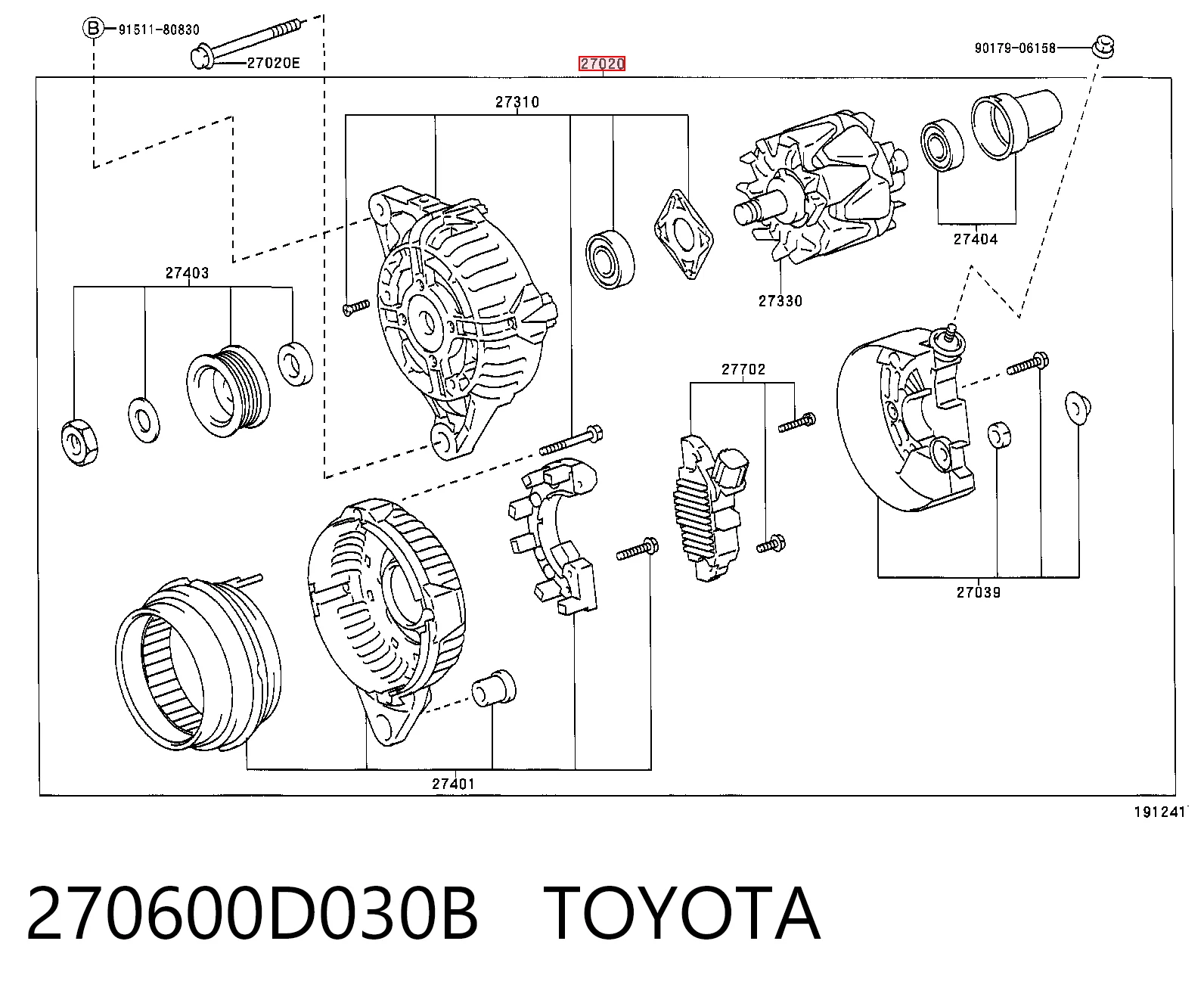 270600D030B Toyota Генератор автомобильный