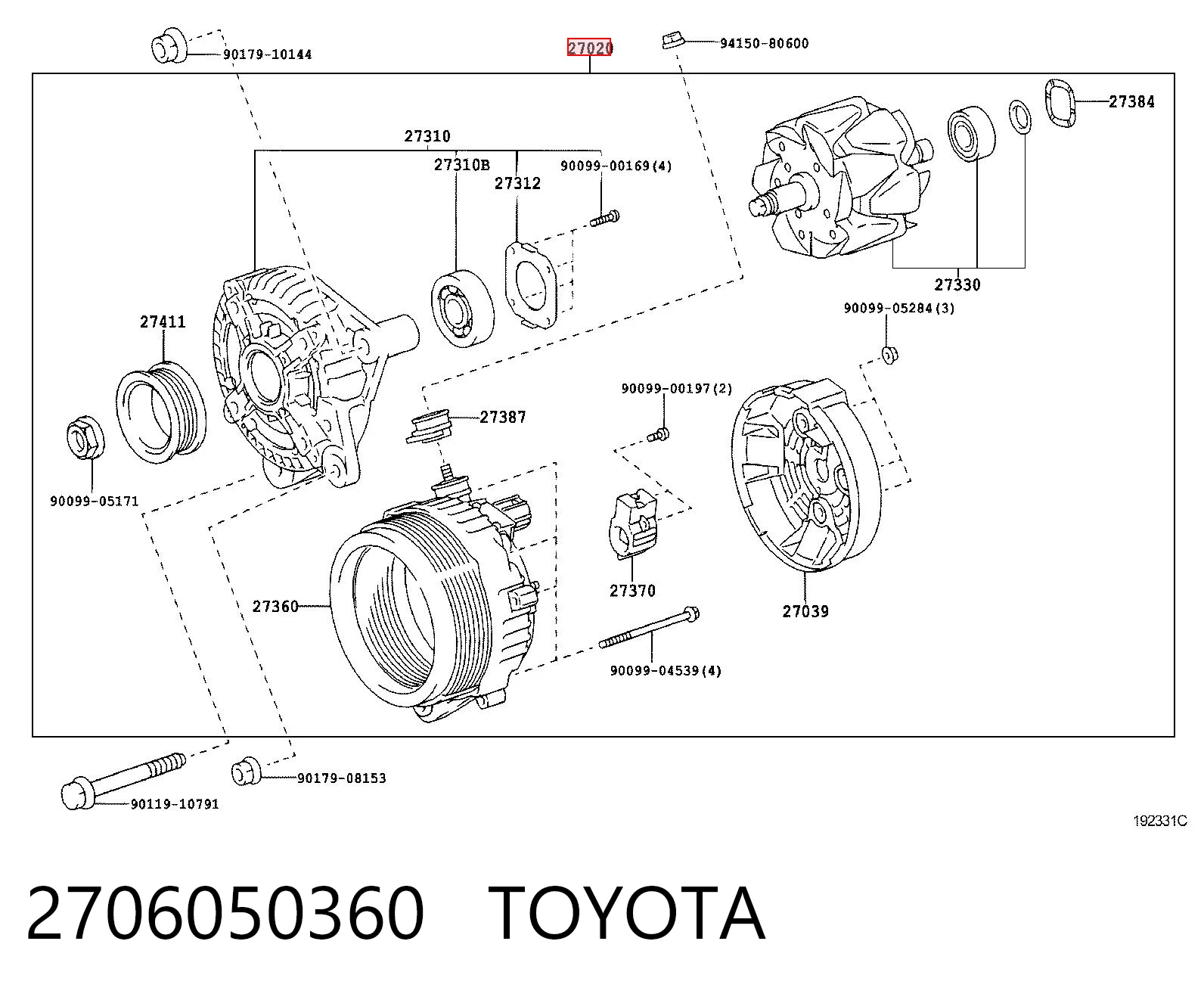 Генератор автомобильный на Lexus GX 470 