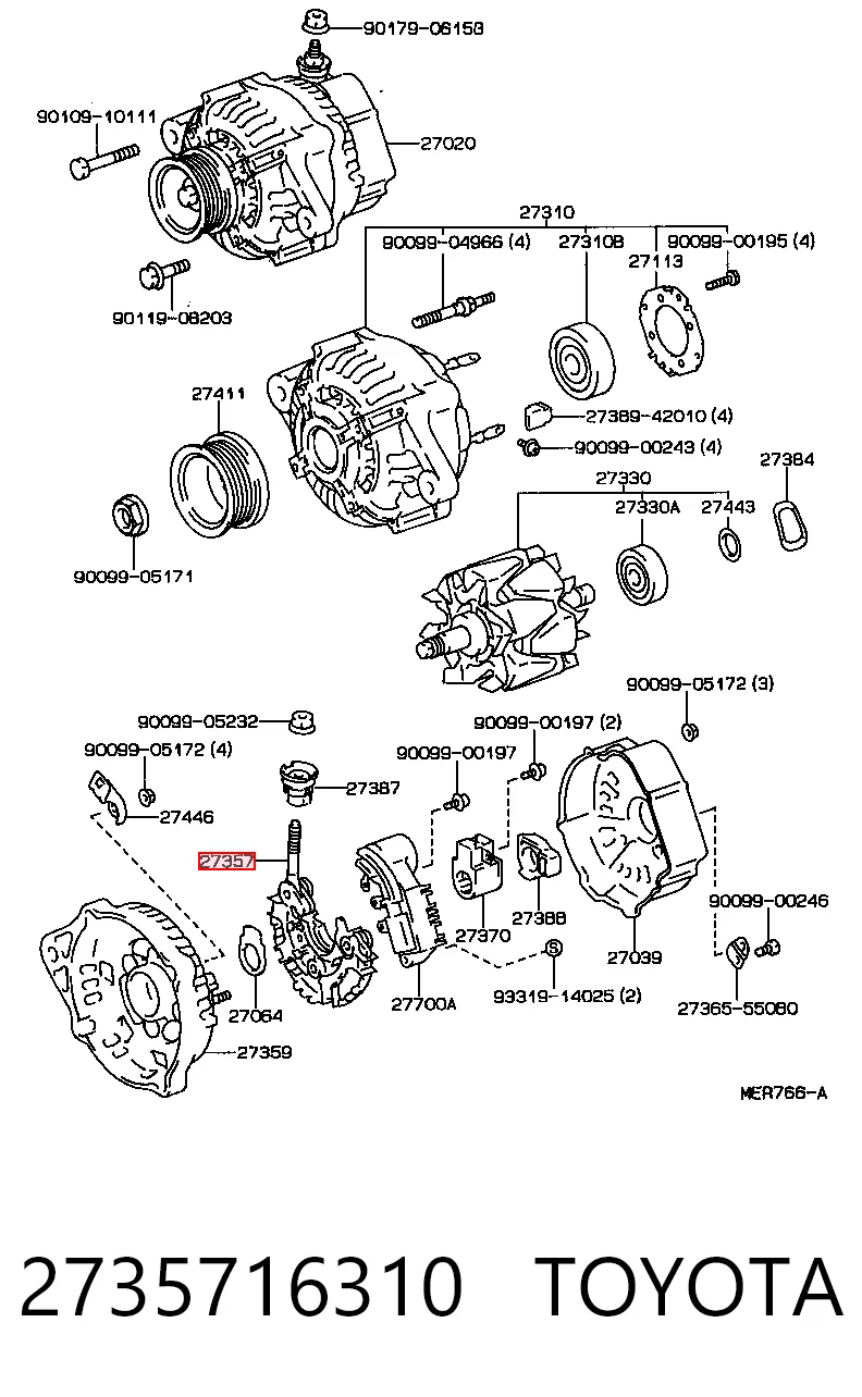 2735716310 Toyota Выпрямитель генератора