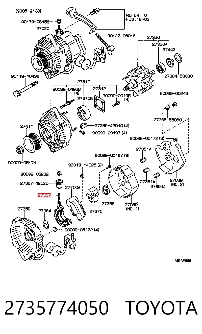 Выпрямитель Toyota Corolla седан (E12) (2002 - 2006) цена, от 18.42 USD