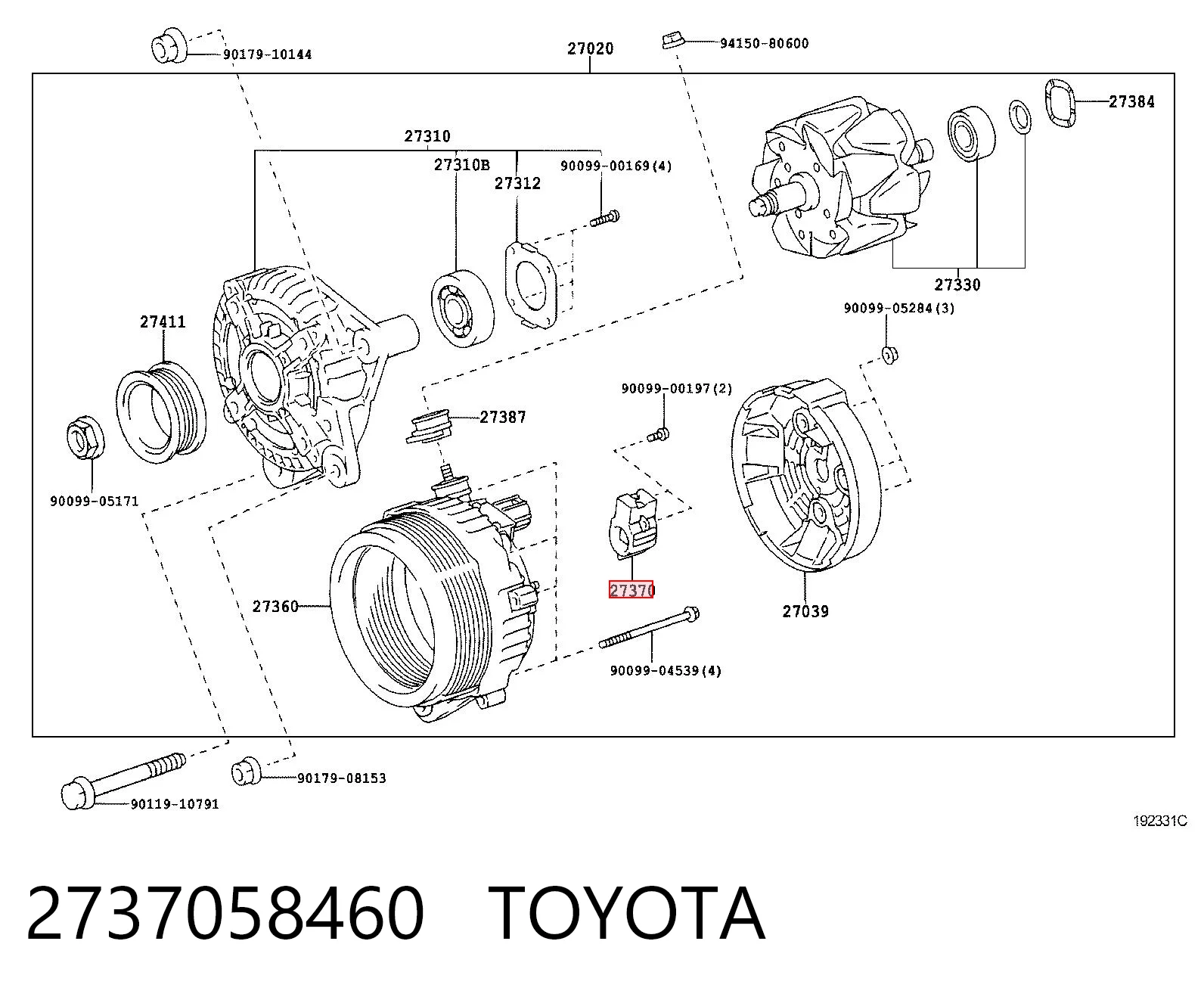 Щетка генератора Lexus RX 300/330/350/400H внедорожник (U3) (2003 - 2008) цена, от 11.96 USD