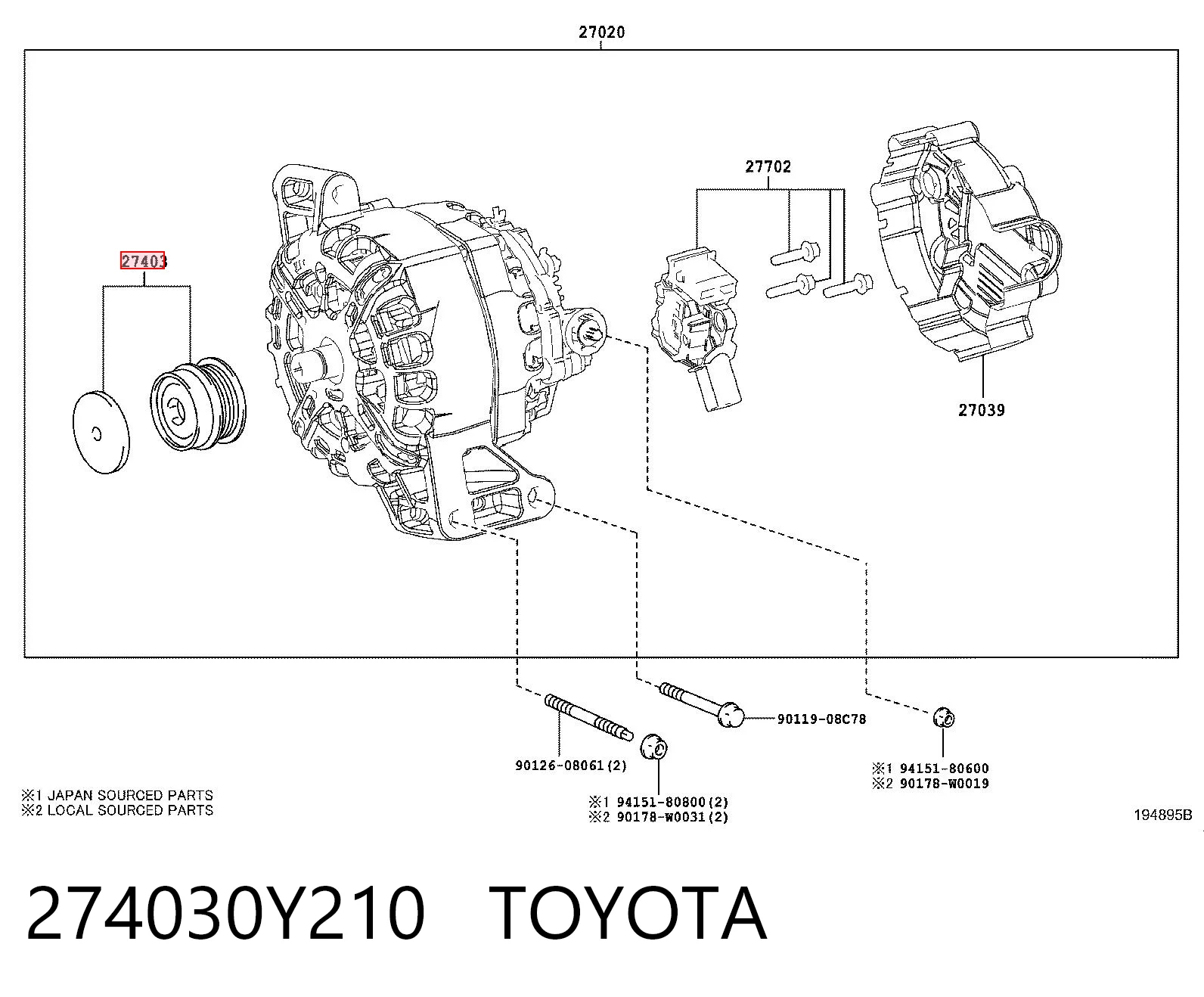 274030Y210 Toyota