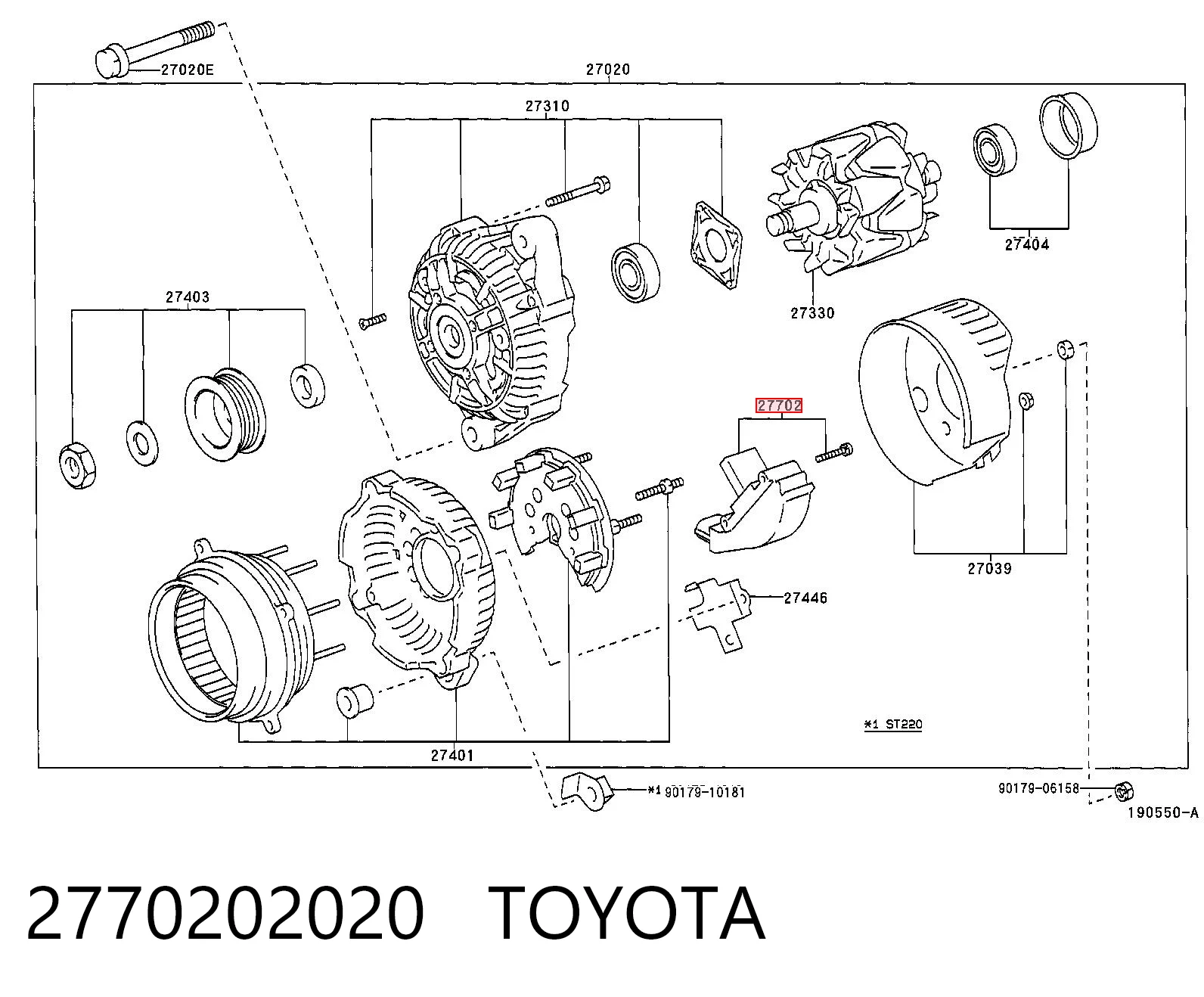 2770202020 Toyota Реле-регулятор напряжения