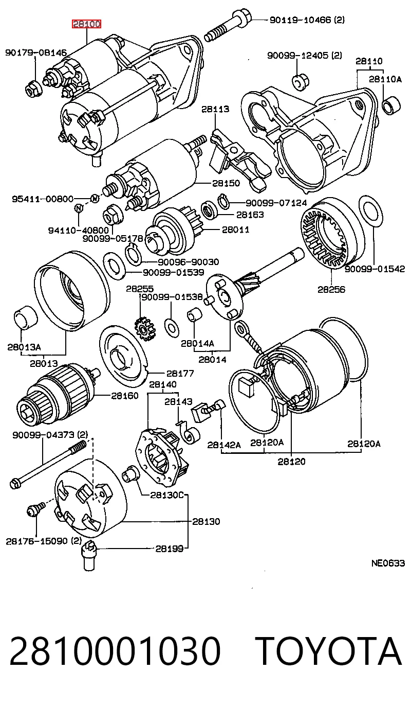 2810001030 Toyota Стартер автомобиля