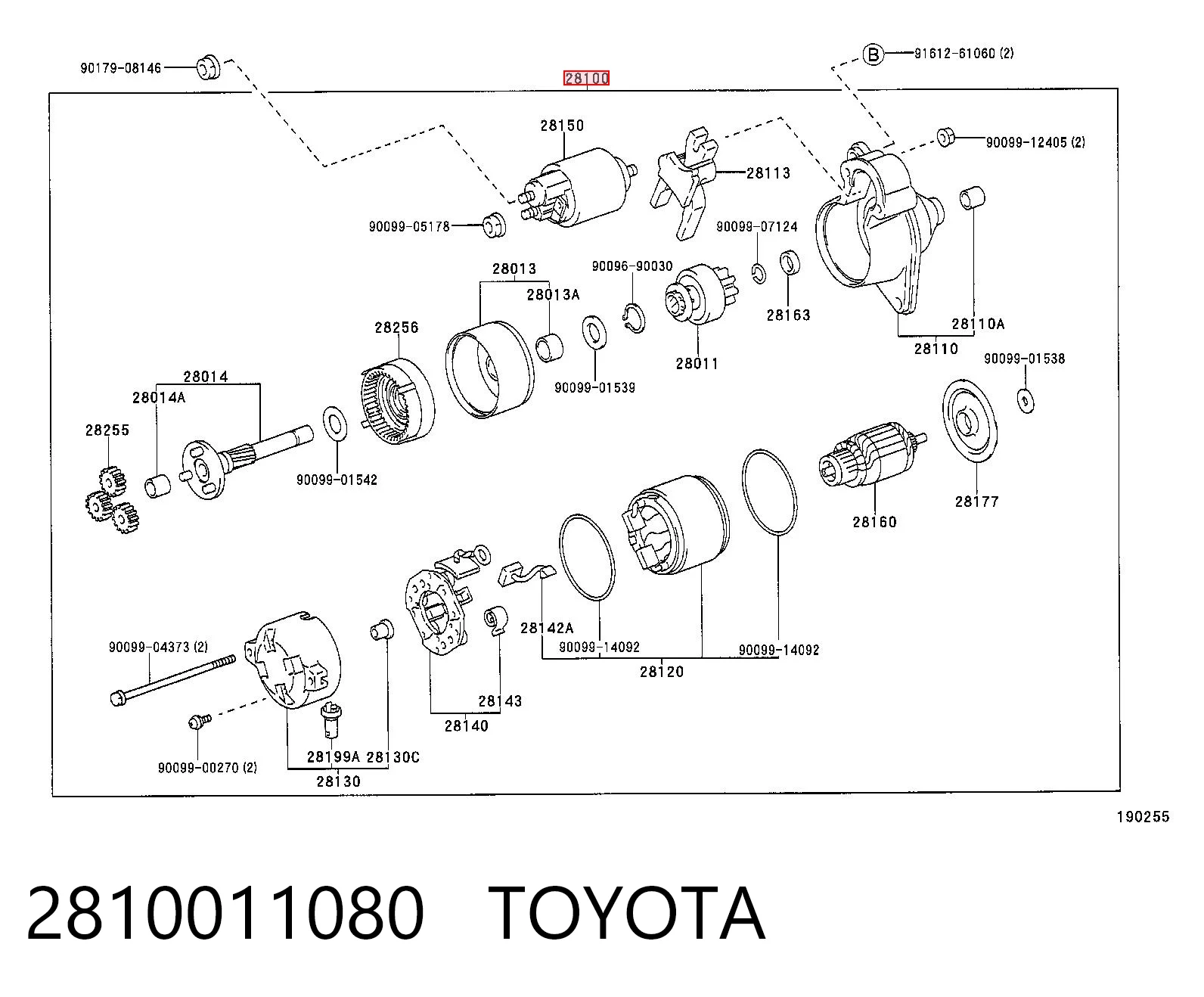 2810011080 Toyota Стартер автомобиля