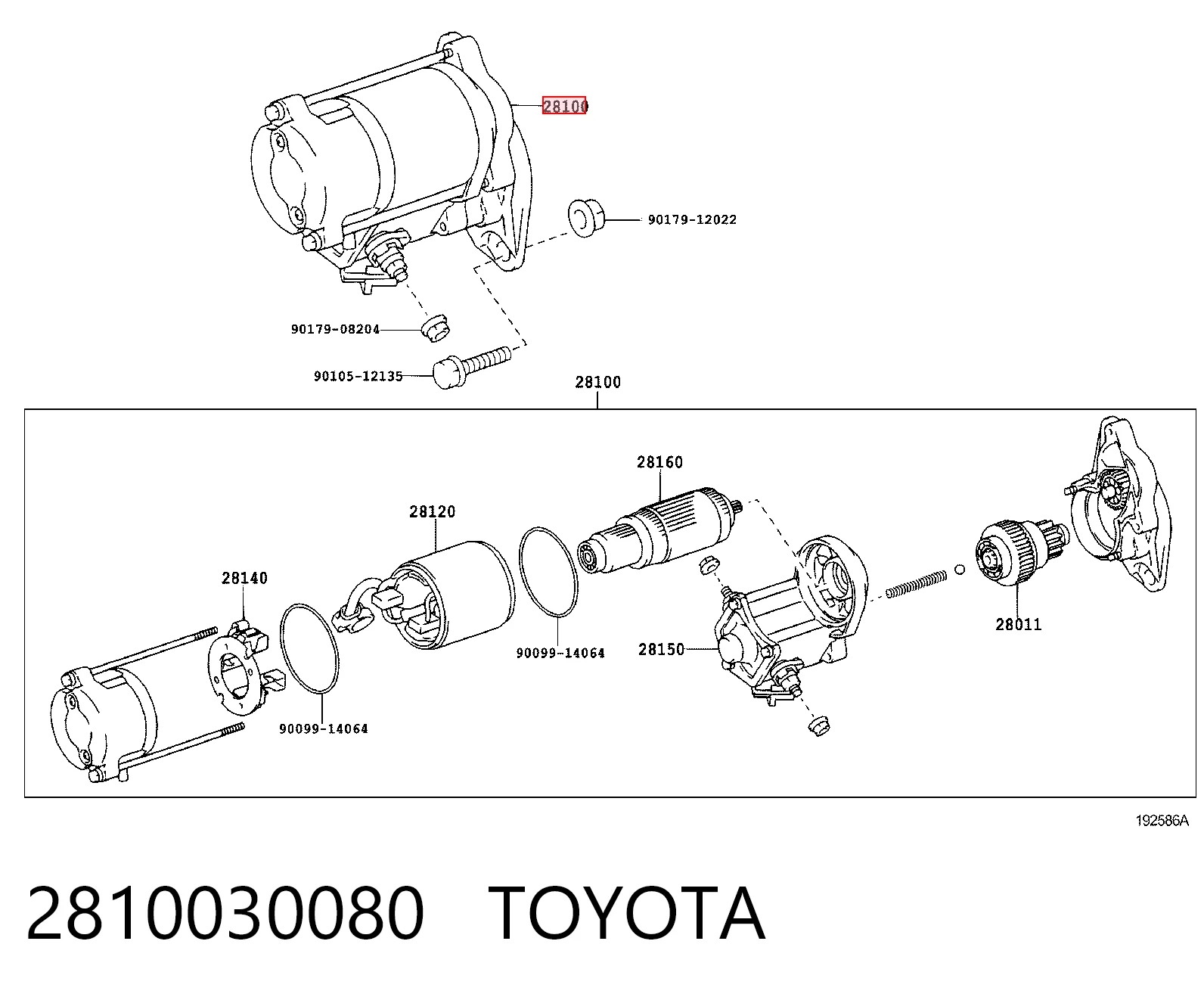 2810030080 Toyota Стартер автомобиля