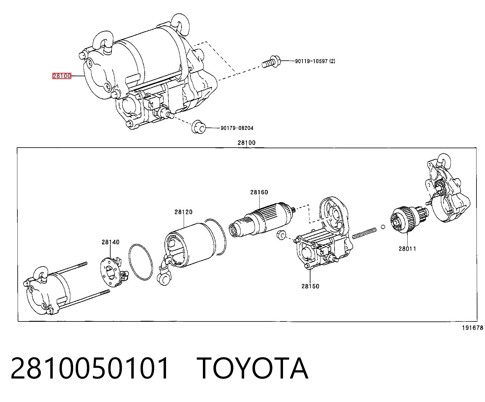 2810050101 Toyota Стартер автомобиля