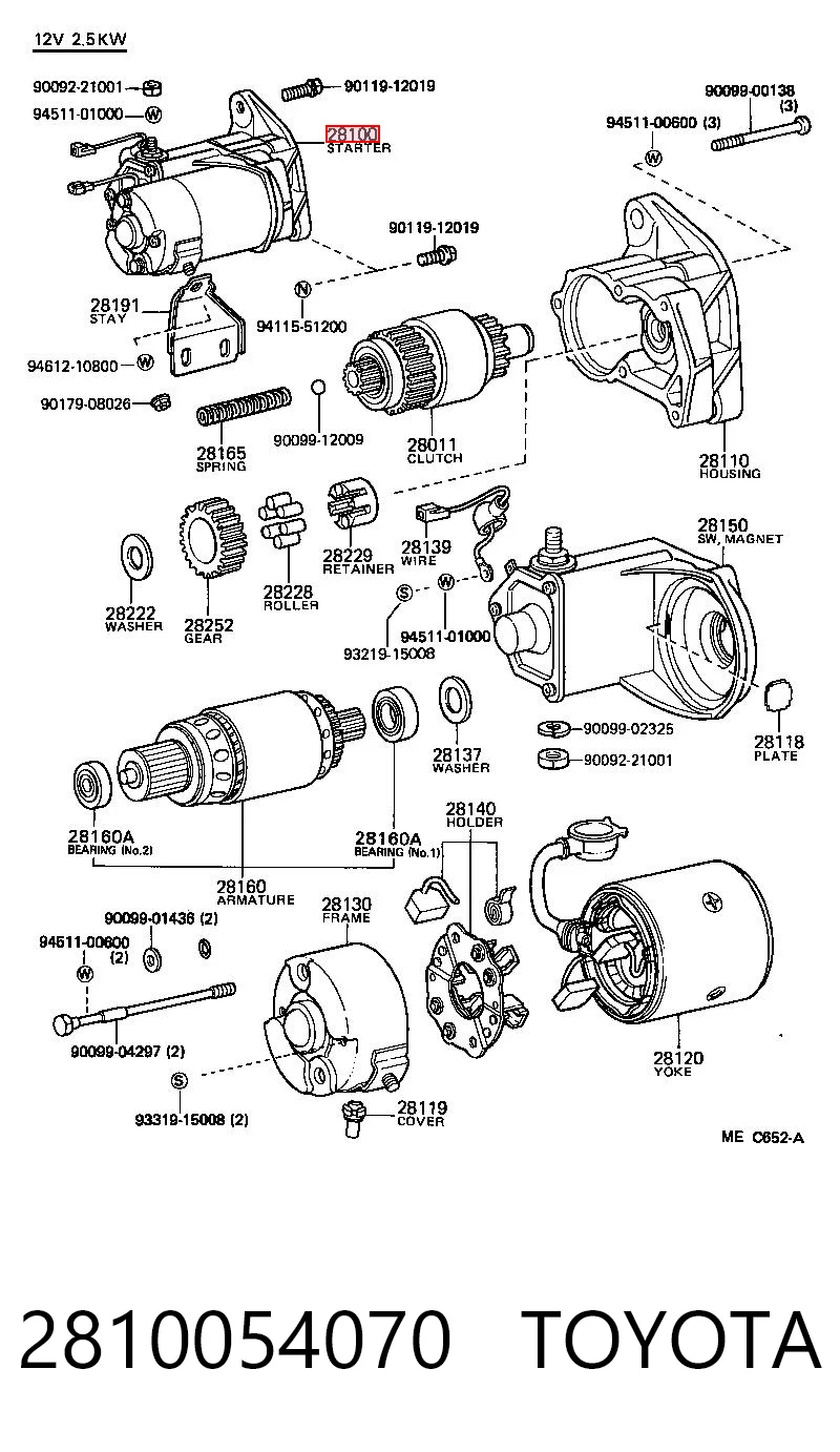 2810054070 Toyota Стартер автомобиля