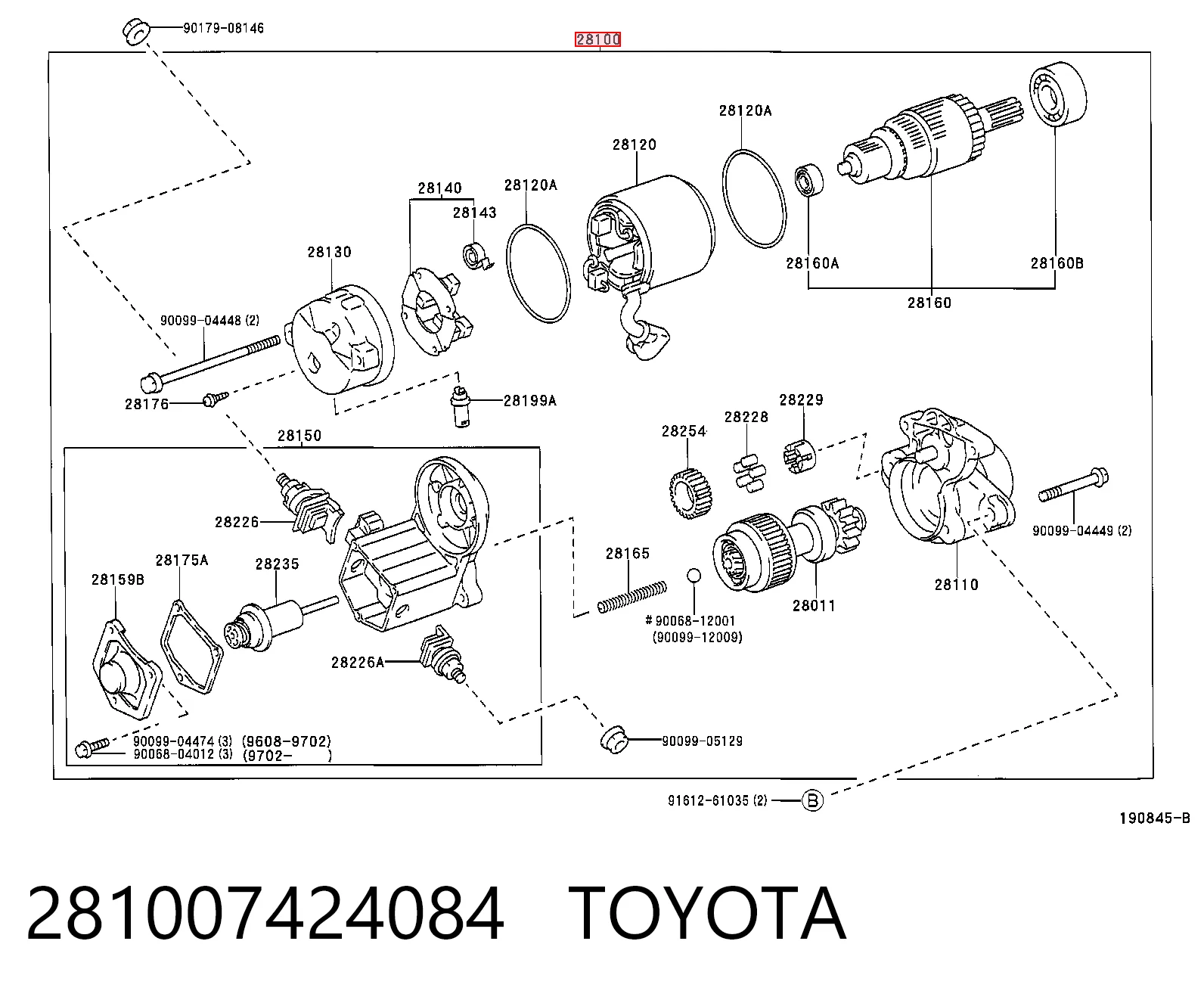 Стартер Toyota RAV4 I внедорожник (XA) (1994 - 2000) цена, от 90.46 USD